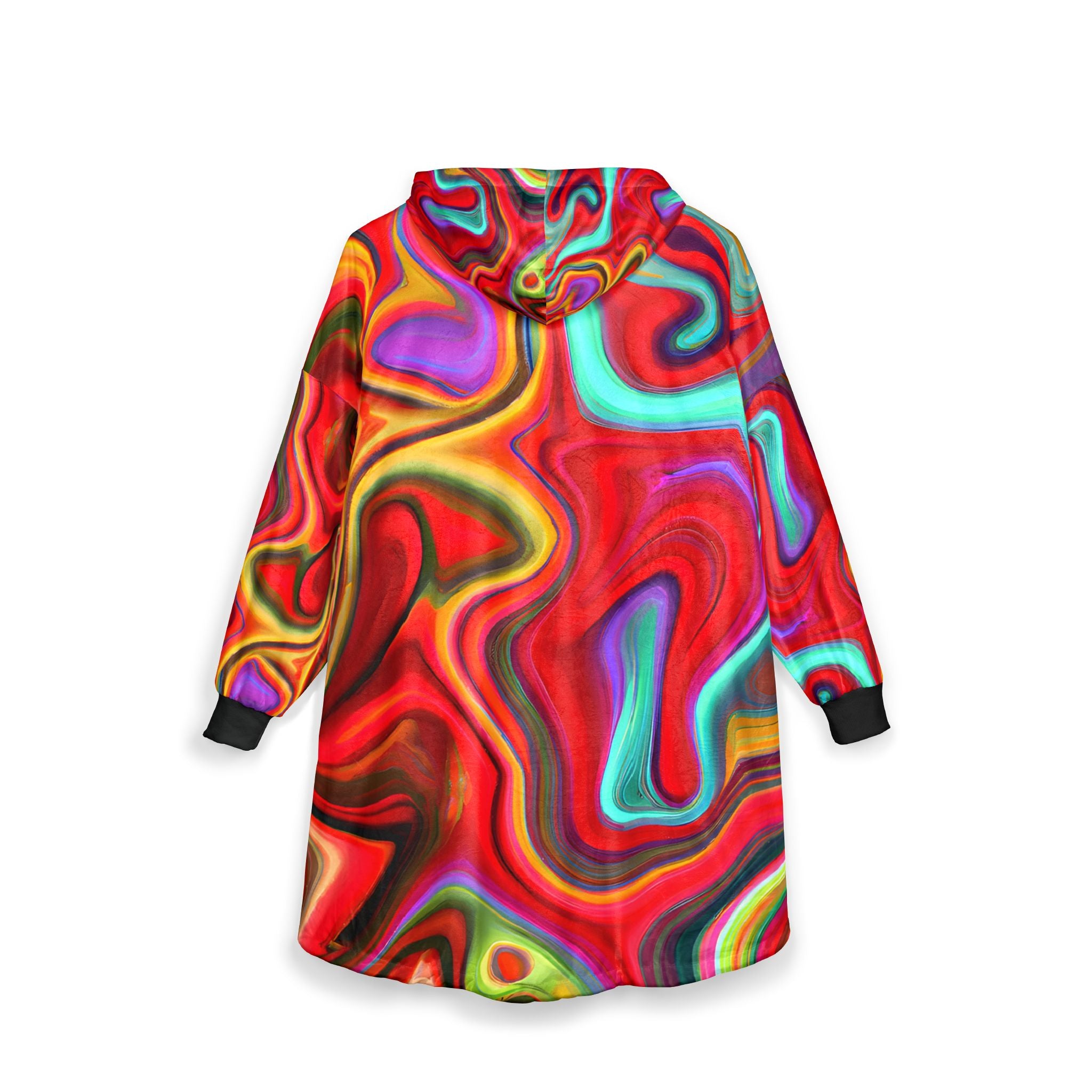 Psychedelic Red Unisex Hooded Blanket
