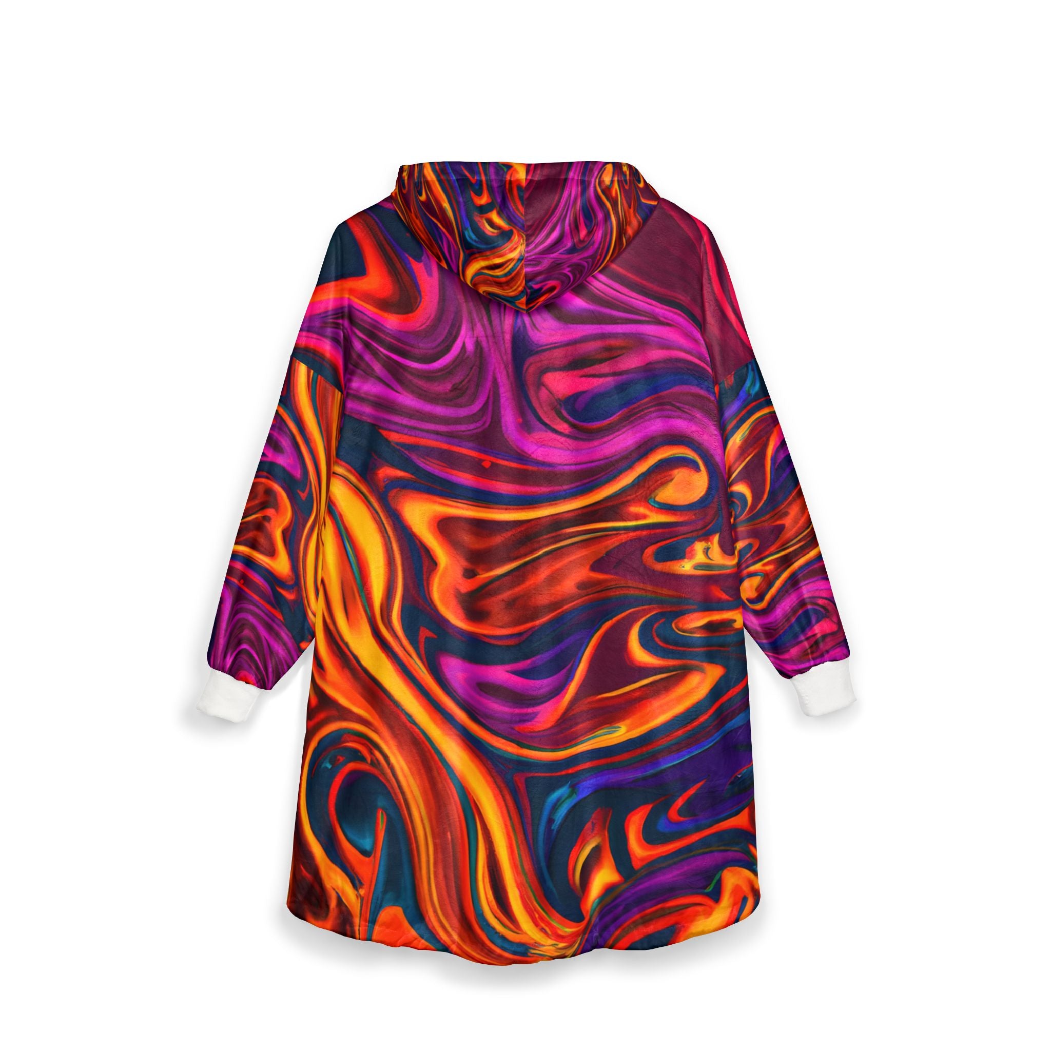 Purple Flame Unisex Hooded Blanket