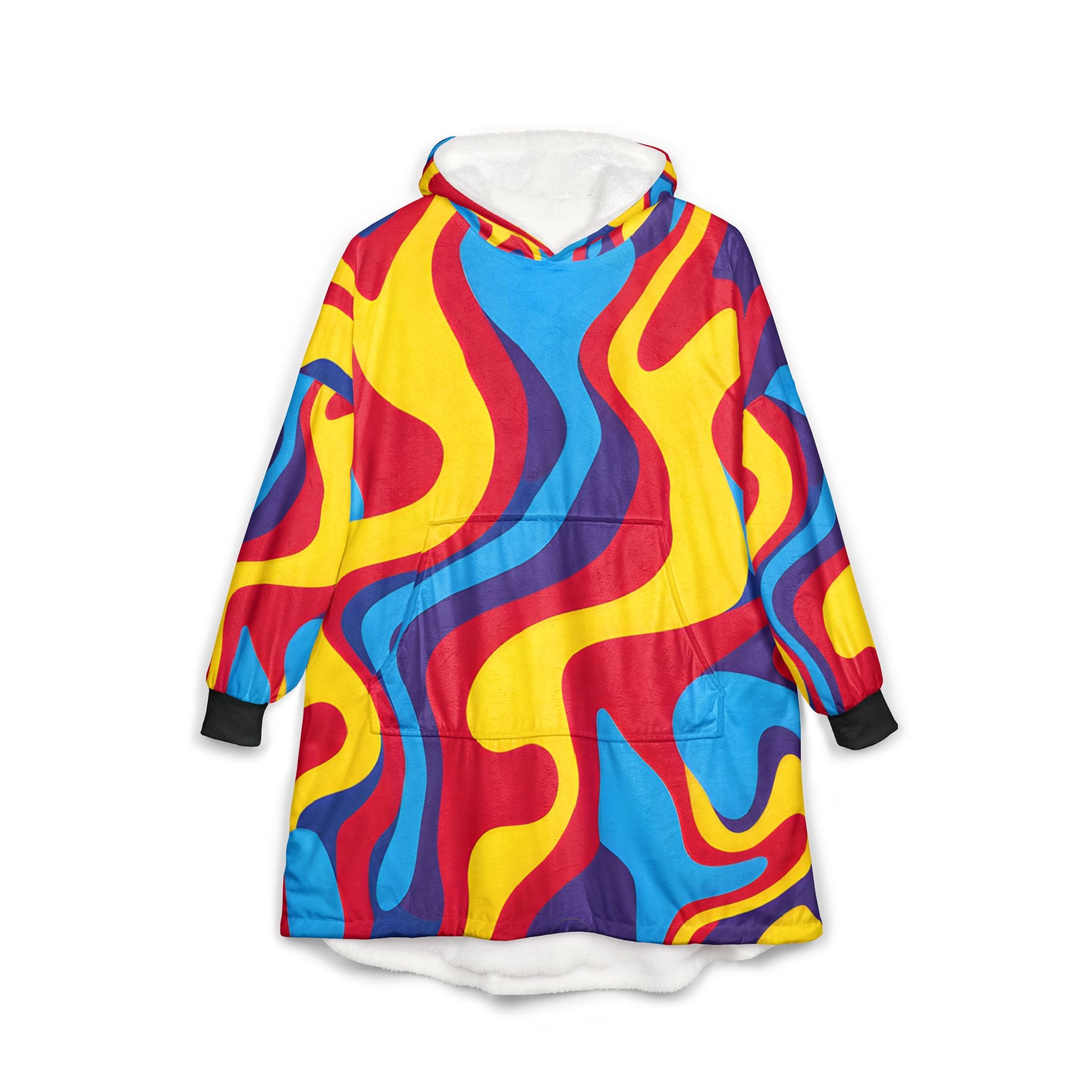 Psychedelic 70s Pop Unisex Hooded Blanket