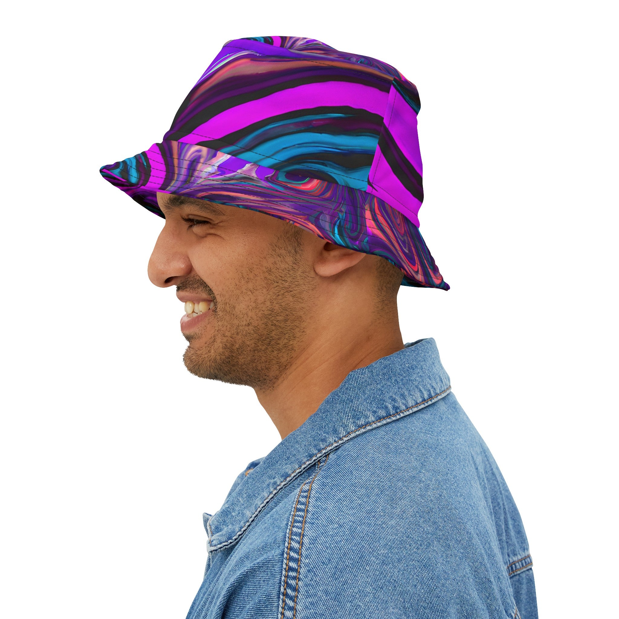 Hats - Festival Fever Pink Bucket Hat - Acid Daddy