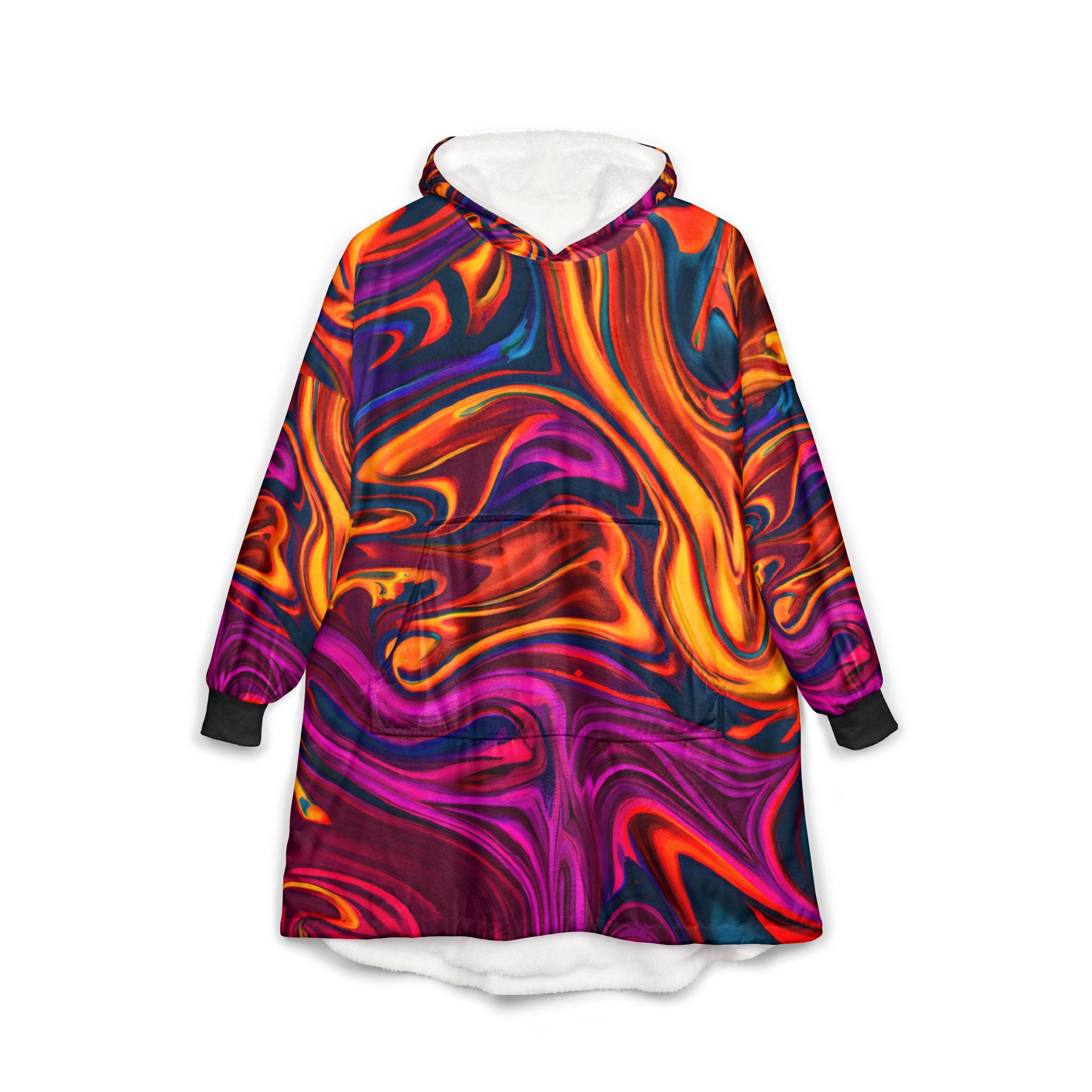 Purple Flame Unisex Hooded Blanket
