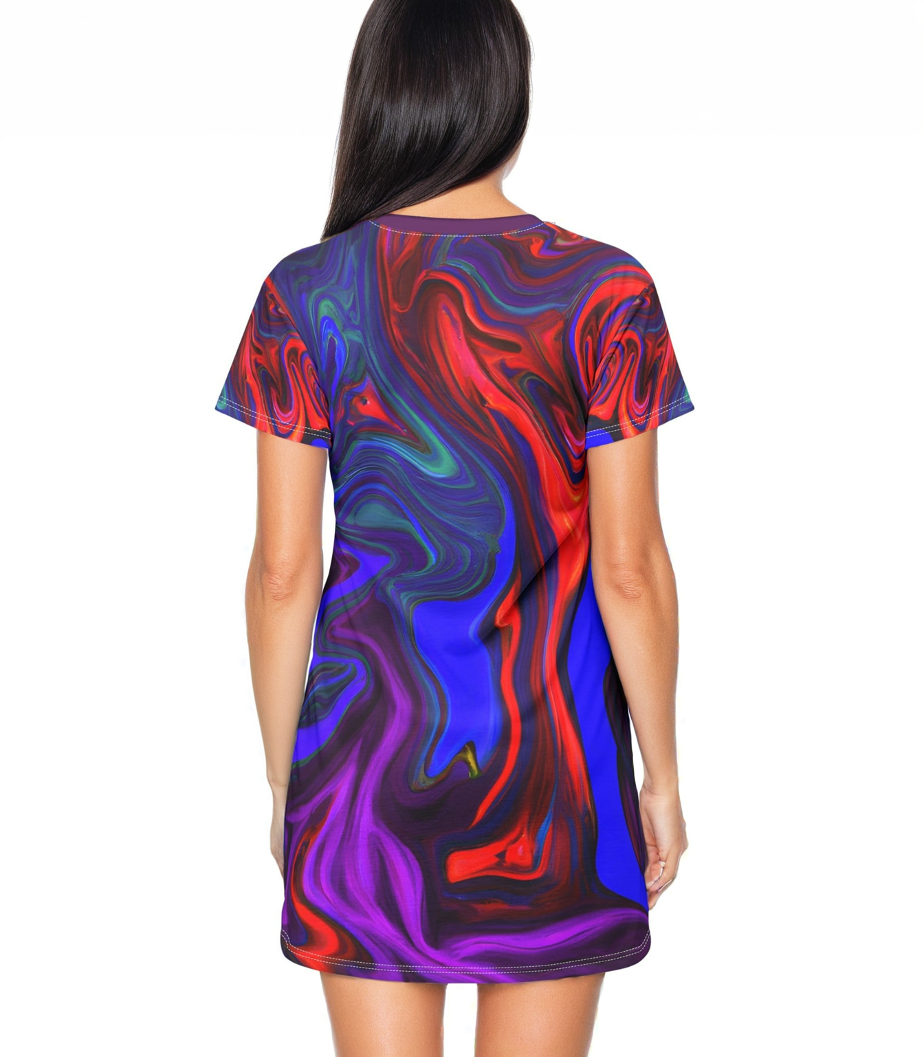 Festival Dresses - Blue Flex T - Shirt Dress - Acid Daddy