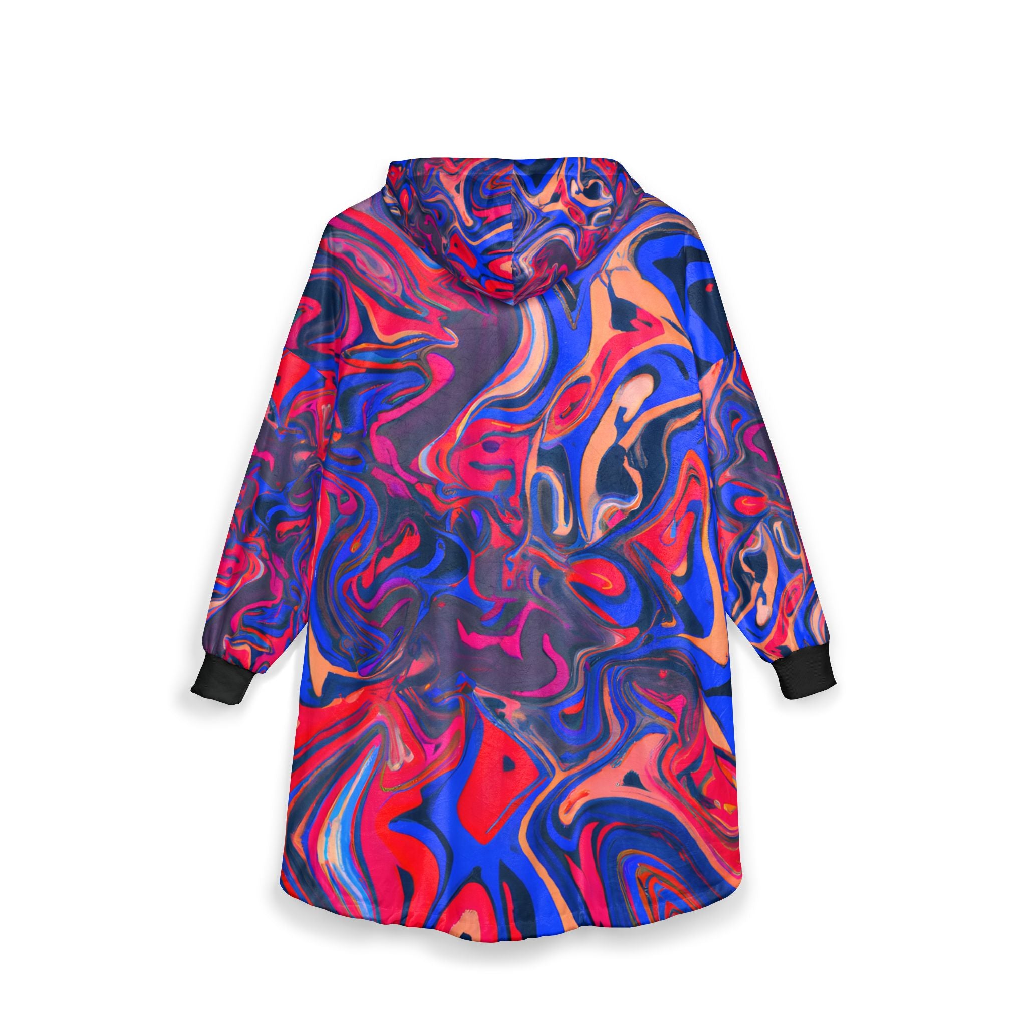Blue Pink Monday Unisex Hooded Blanket