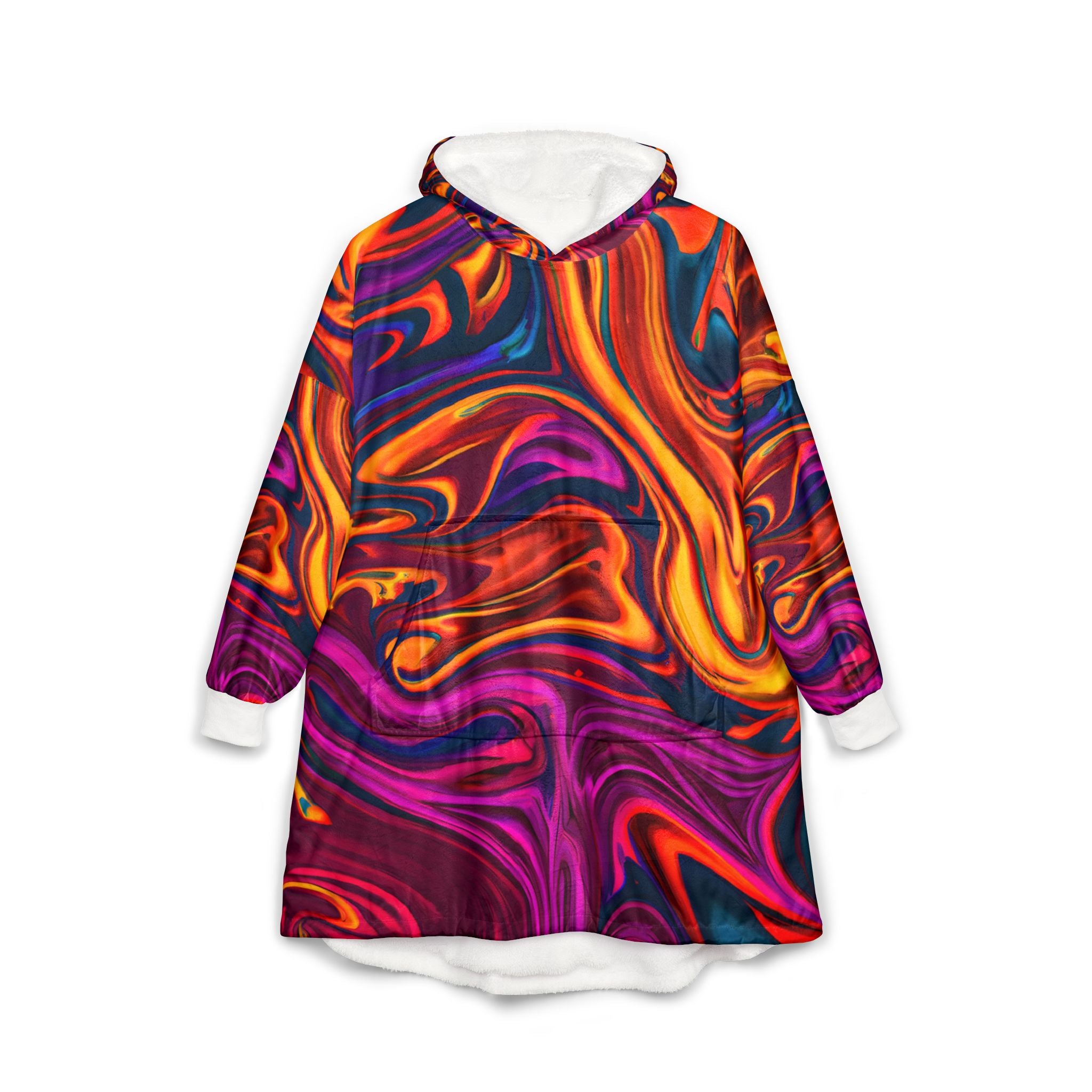 Purple Flame Unisex Hooded Blanket