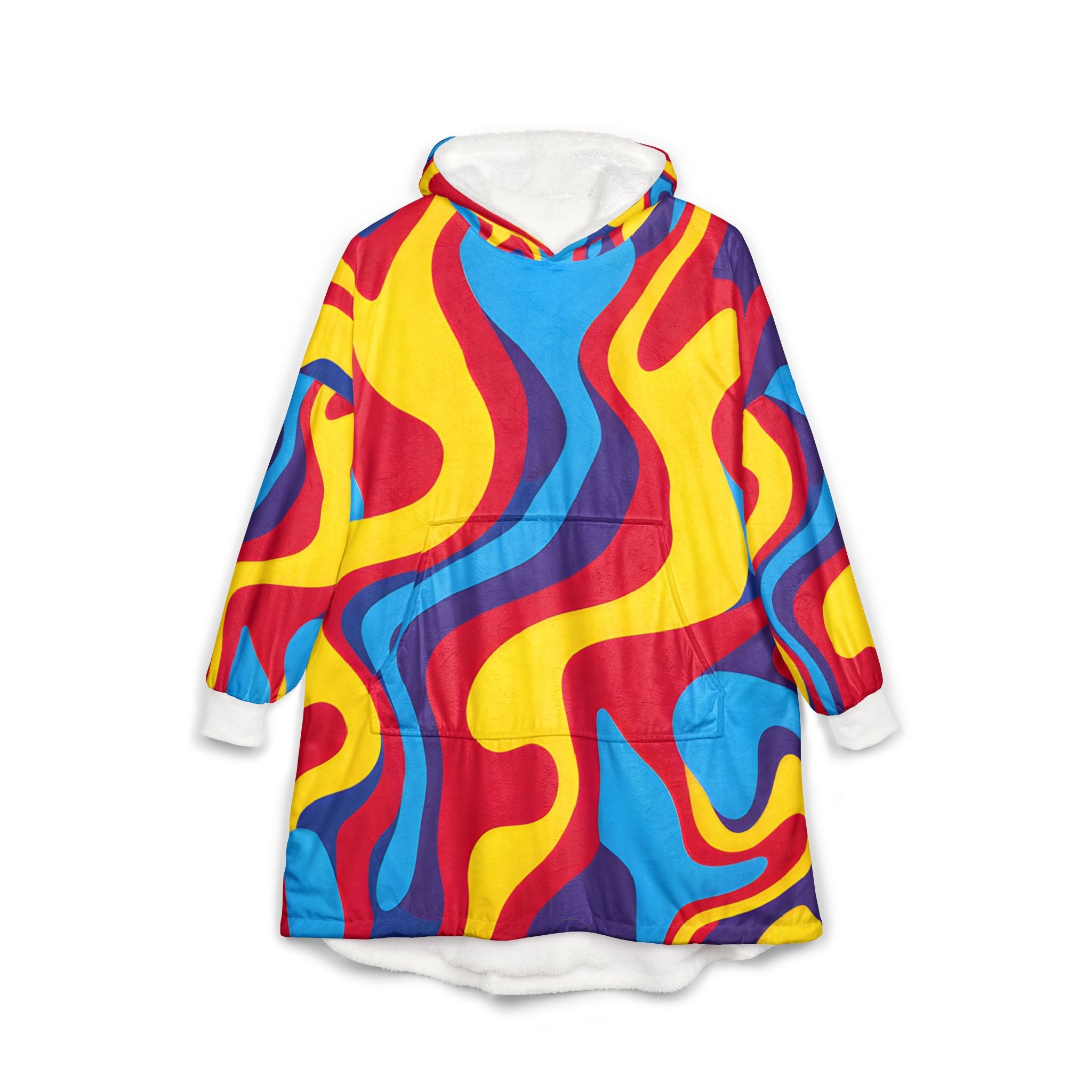 Psychedelic 70s Pop Unisex Hooded Blanket