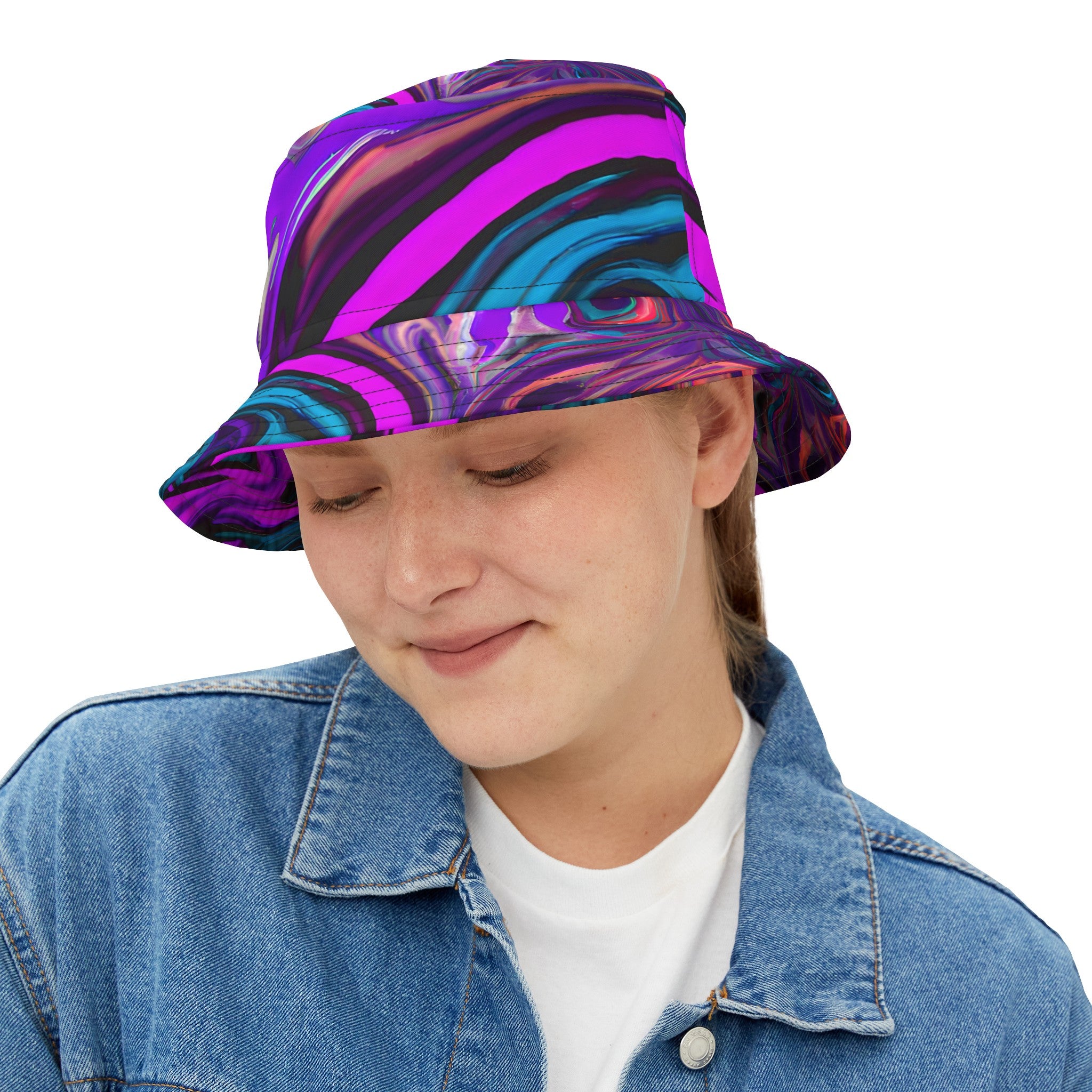 Hats - Festival Fever Pink Bucket Hat - Acid Daddy