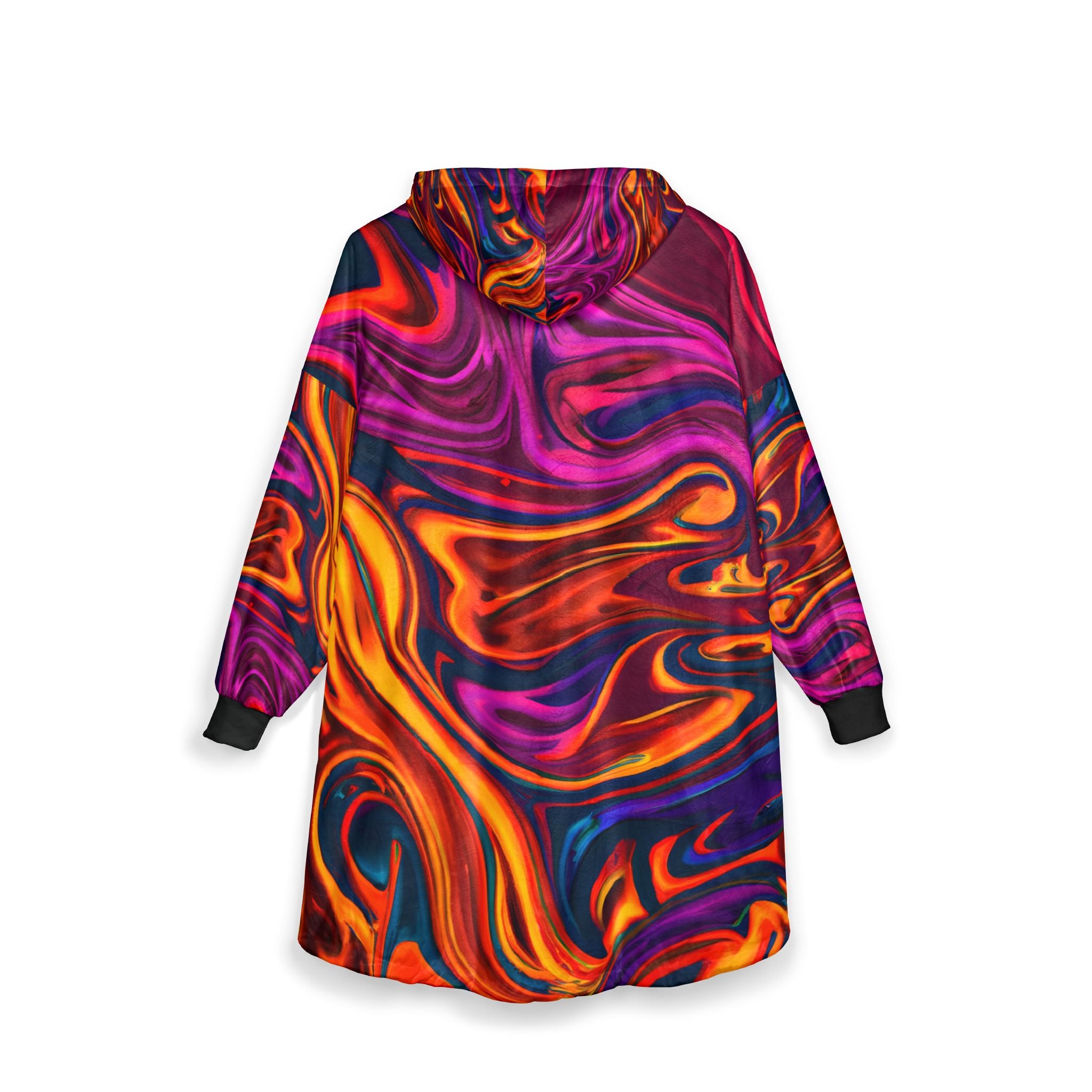 Purple Flame Unisex Hooded Blanket