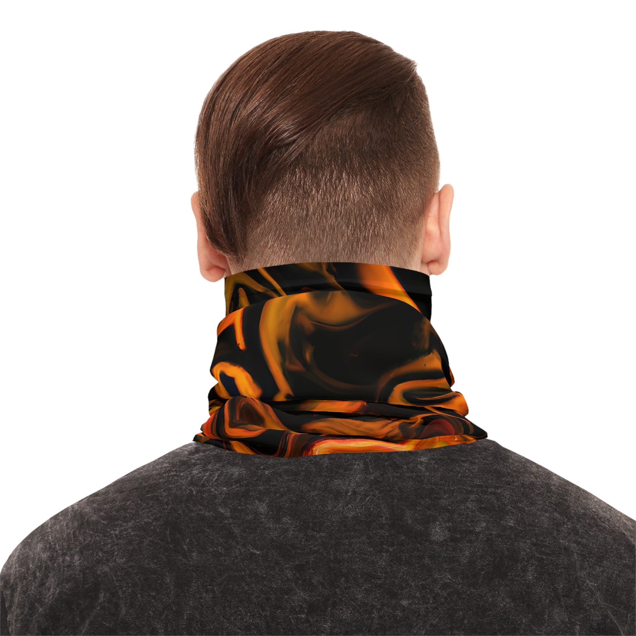 Gaiters - Black Flame Swirl Lightweight Neck Gaiter - Acid Daddy