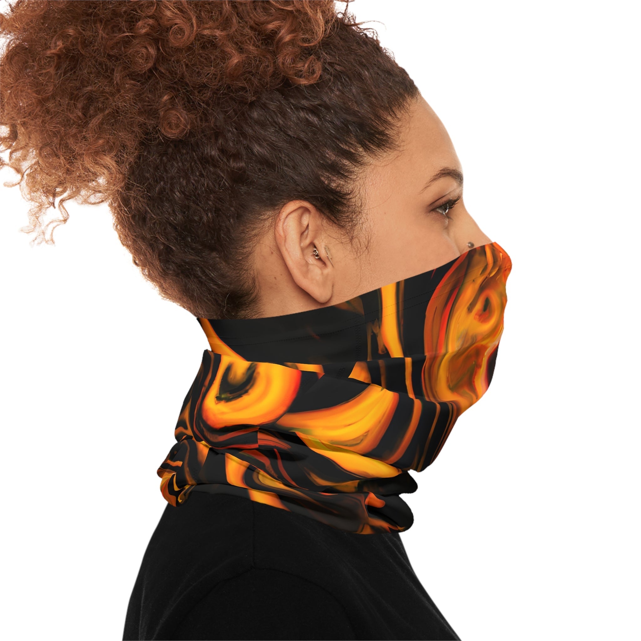 Gaiters - Black Flame Swirl Lightweight Neck Gaiter - Acid Daddy