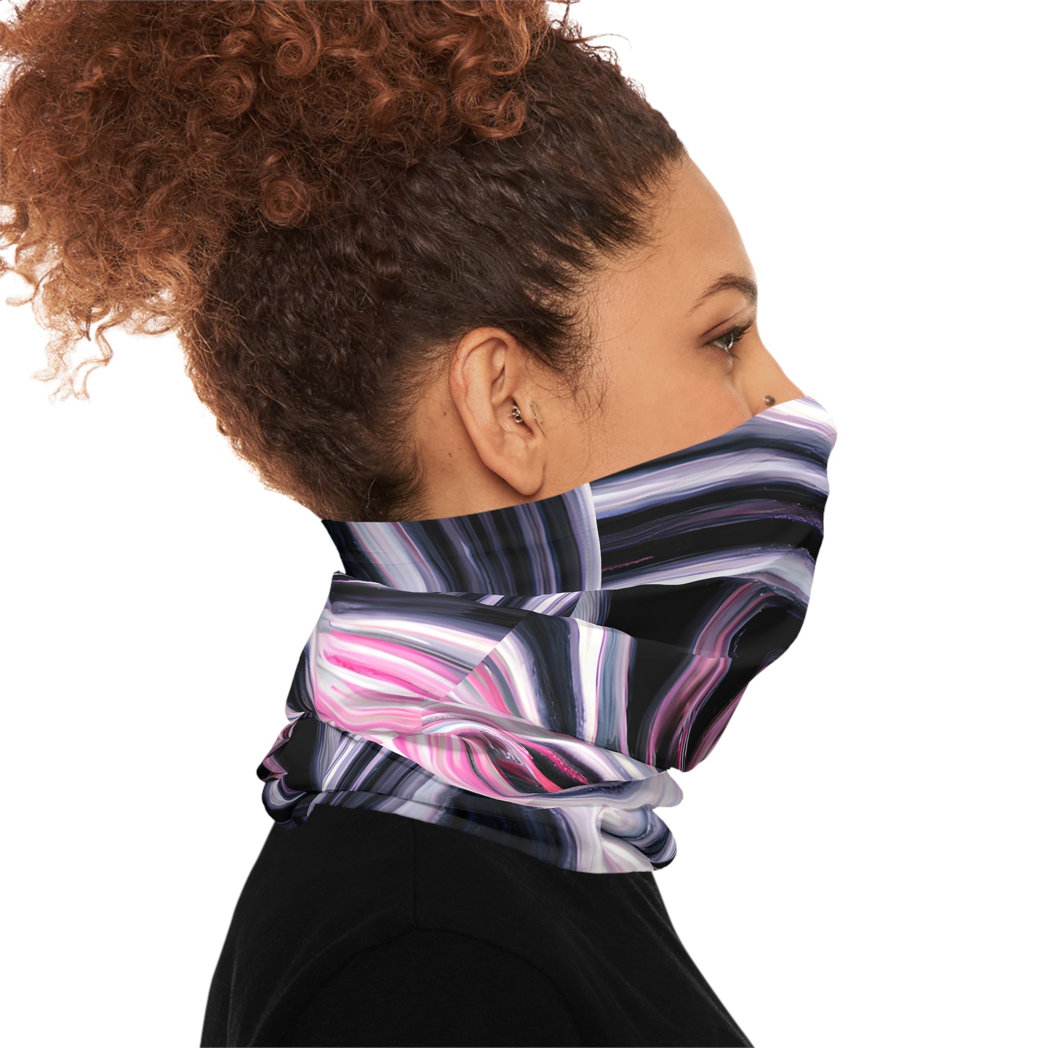 Gaiters - Black Pink Spin Midweight Neck Gaiter - Acid Daddy