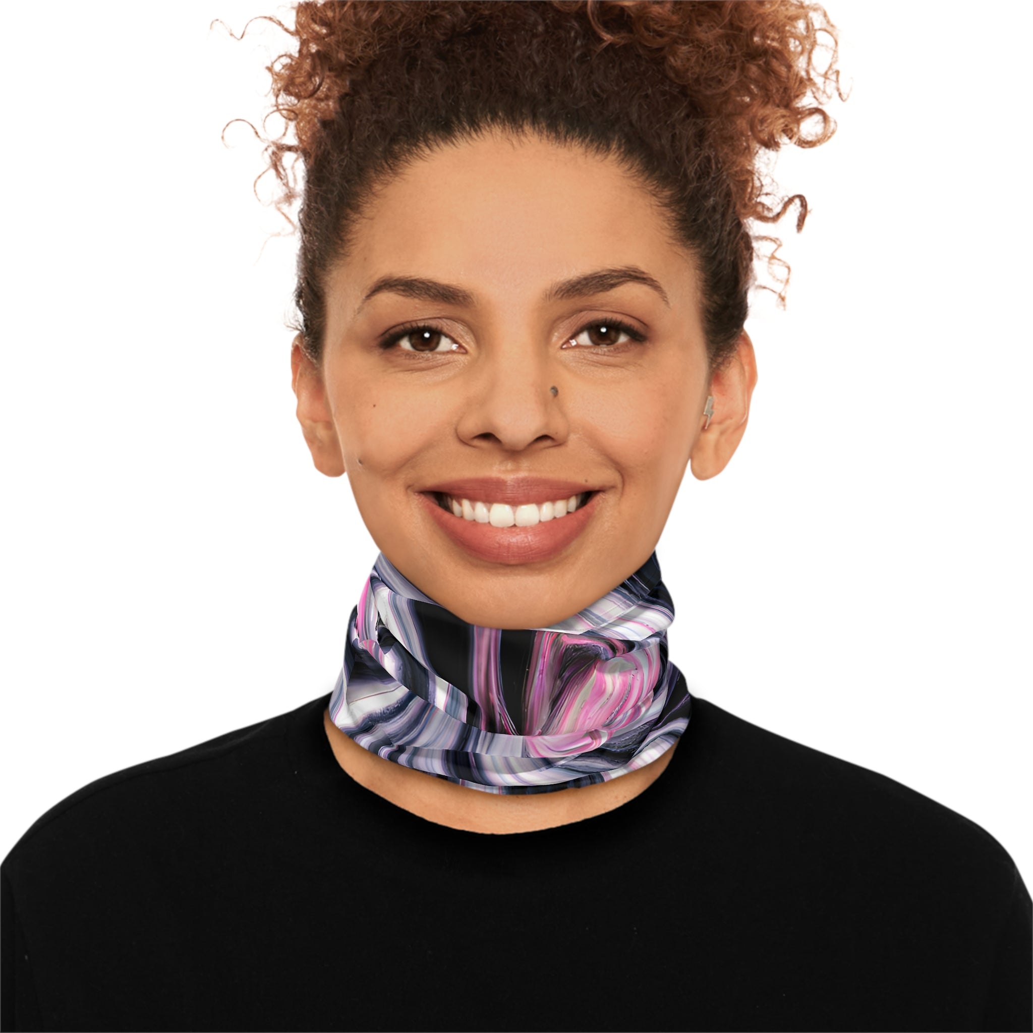 Gaiters - Black Pink Spin Midweight Neck Gaiter - Acid Daddy