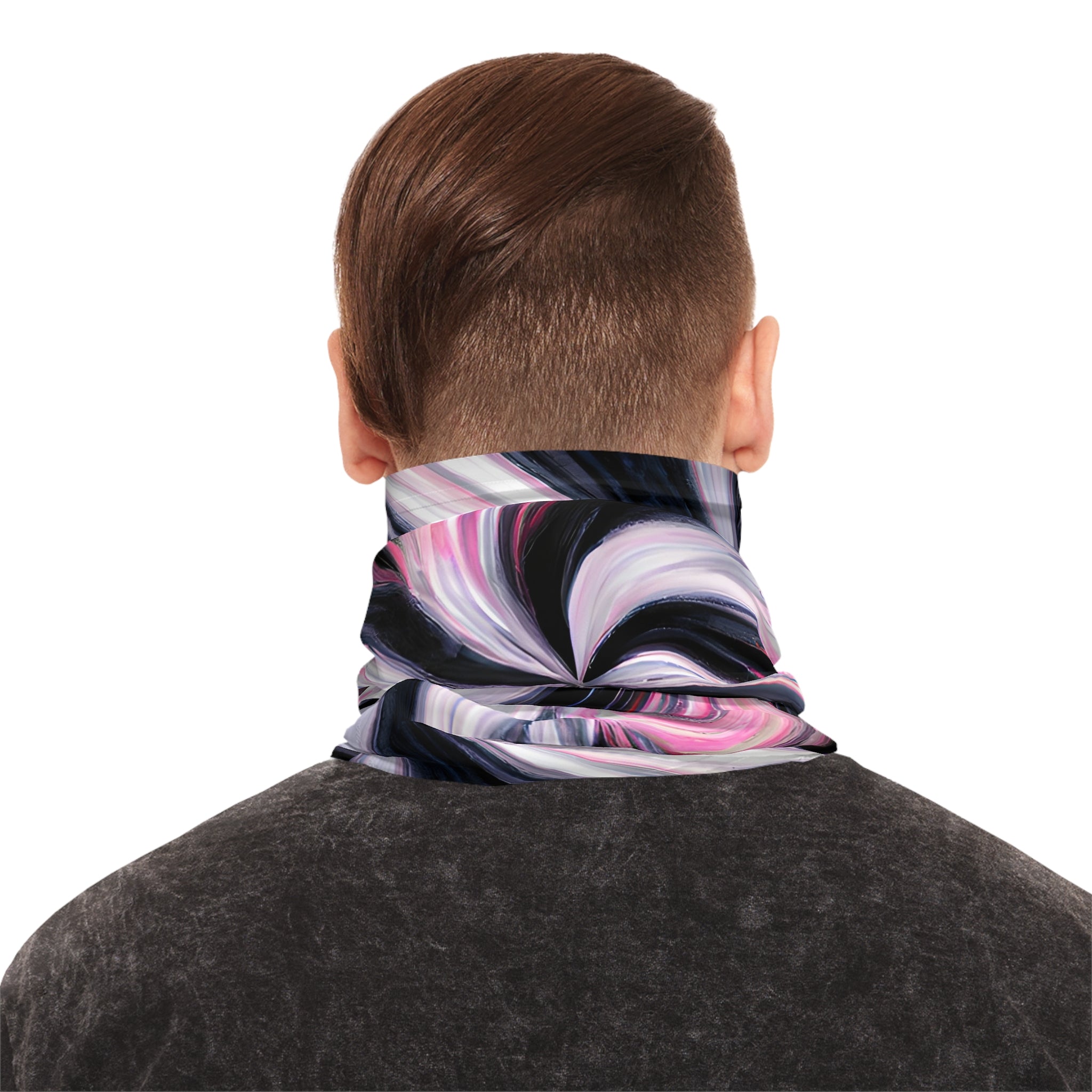 Gaiters - Black Pink Spin Midweight Neck Gaiter - Acid Daddy