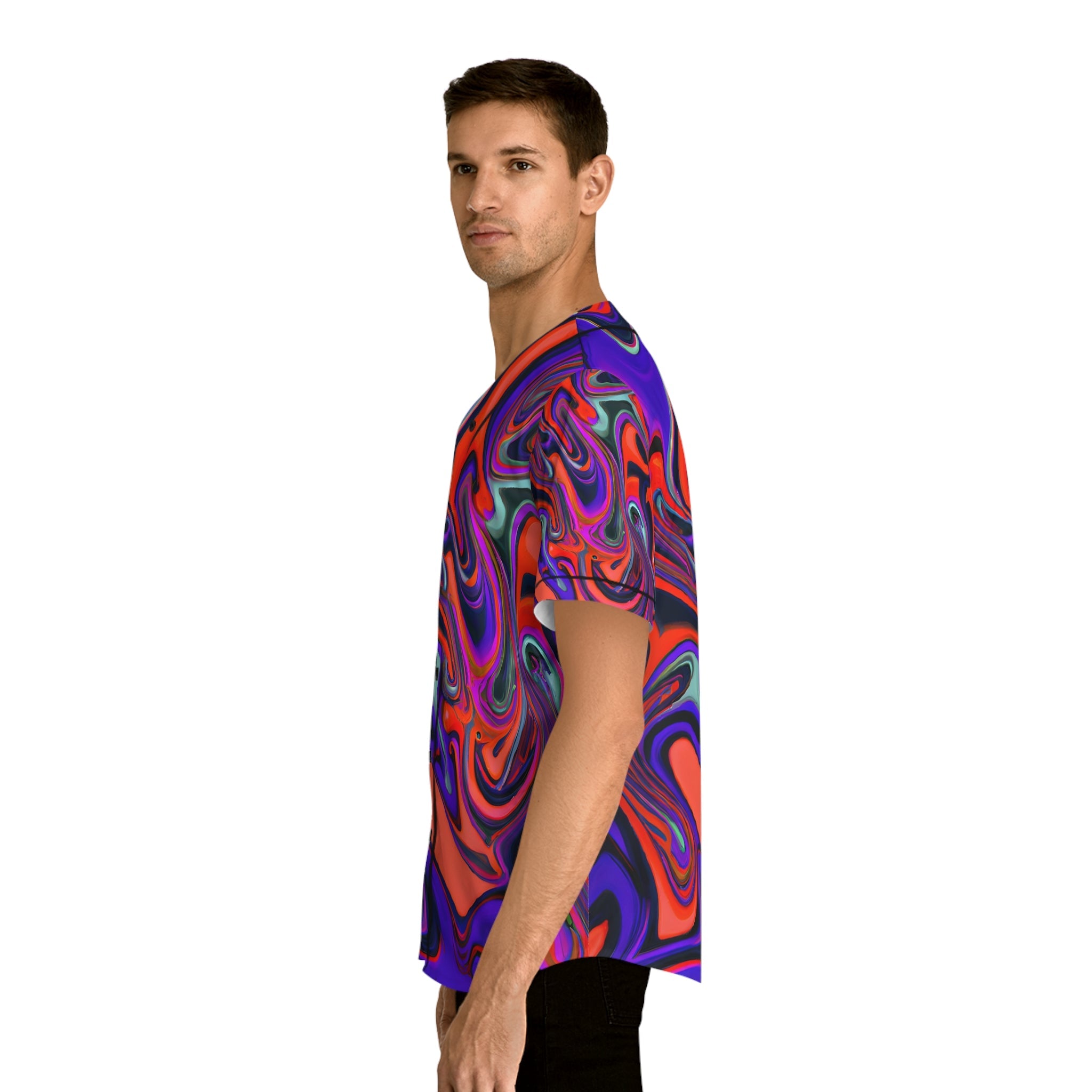 Hawaiian Shirts - Men's Trippy Daisy Bush Baseball Jersey - Acid Daddy