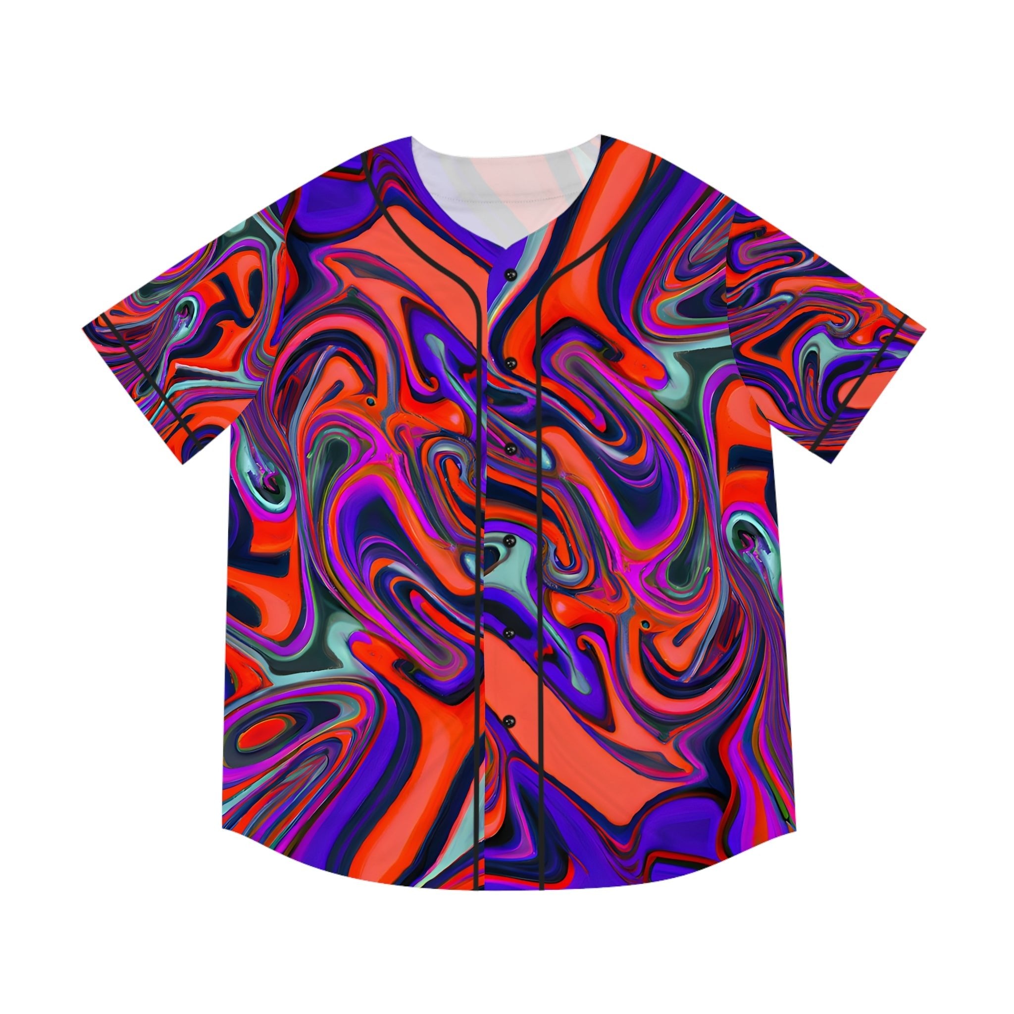 Hawaiian Shirts - Men's Trippy Daisy Bush Baseball Jersey - Acid Daddy