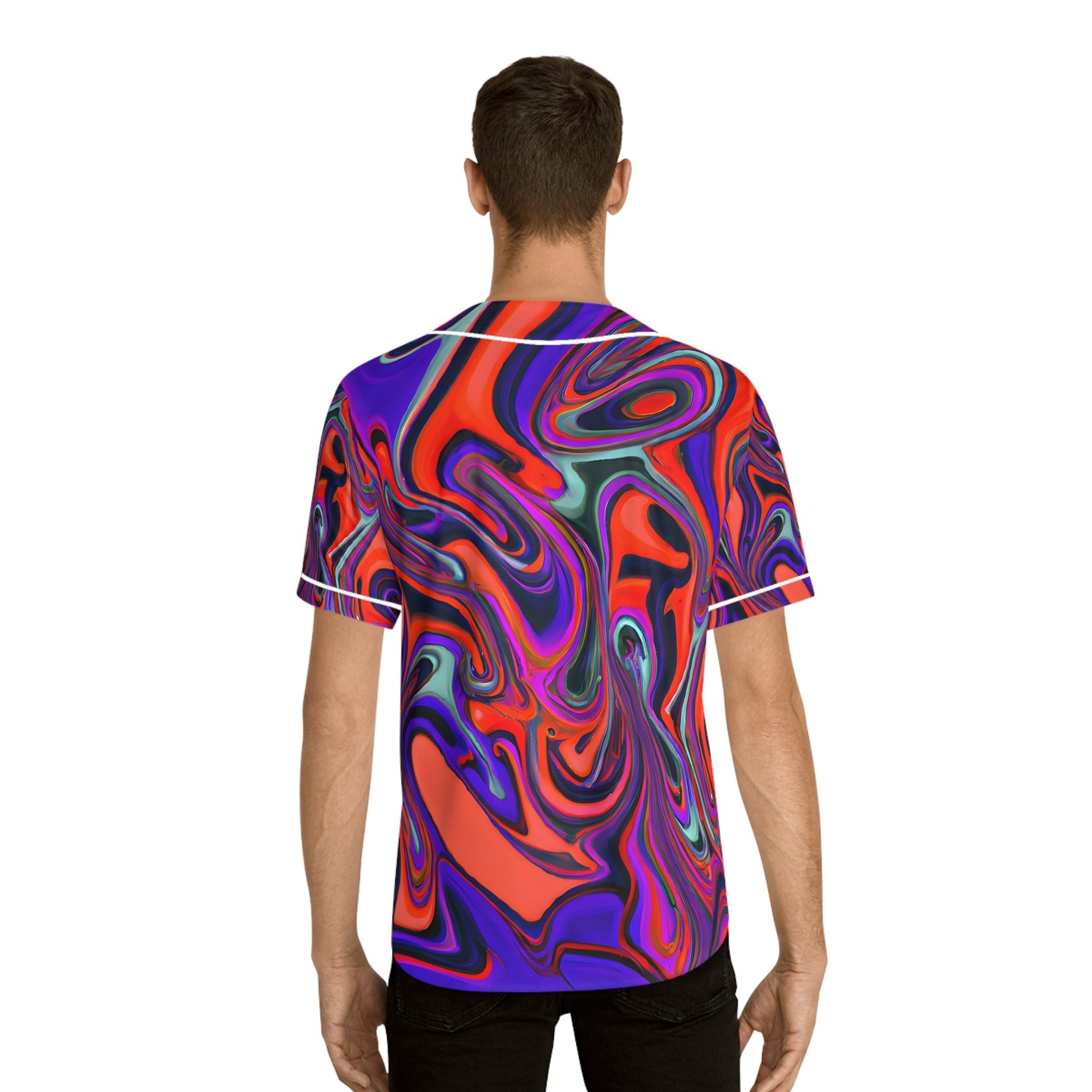 Hawaiian Shirts - Men's Trippy Daisy Bush Baseball Jersey - Acid Daddy