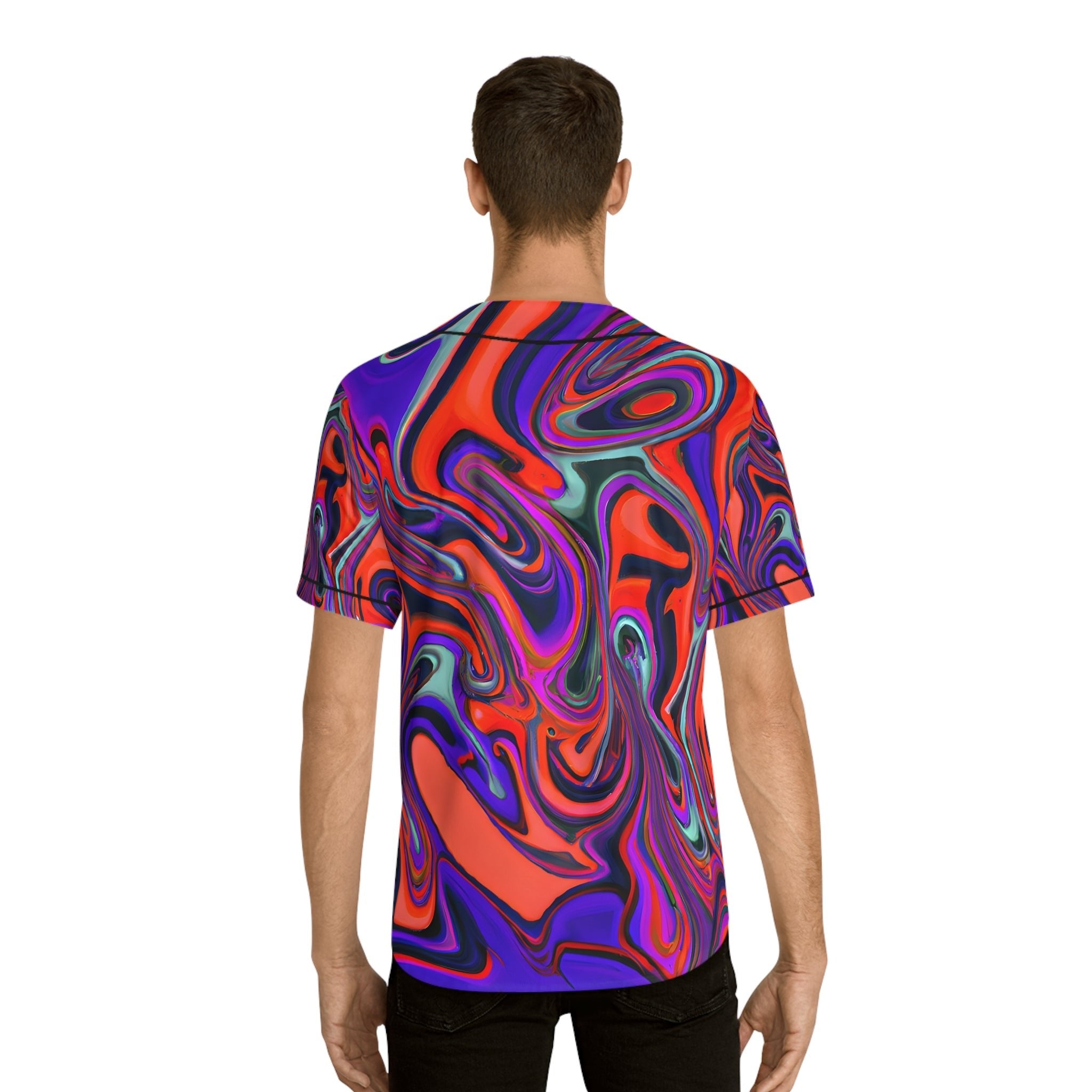 Hawaiian Shirts - Men's Trippy Daisy Bush Baseball Jersey - Acid Daddy
