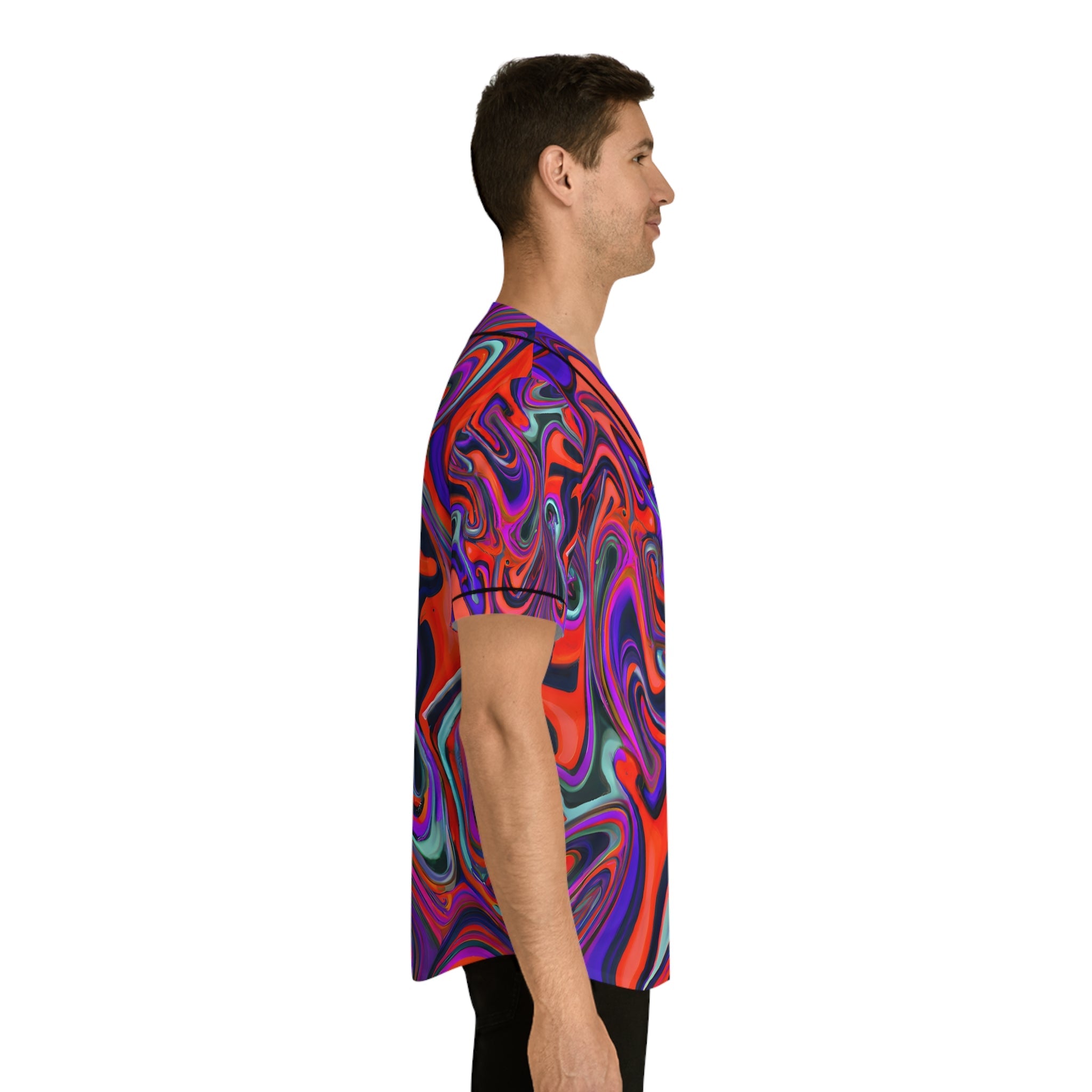 Hawaiian Shirts - Men's Trippy Daisy Bush Baseball Jersey - Acid Daddy