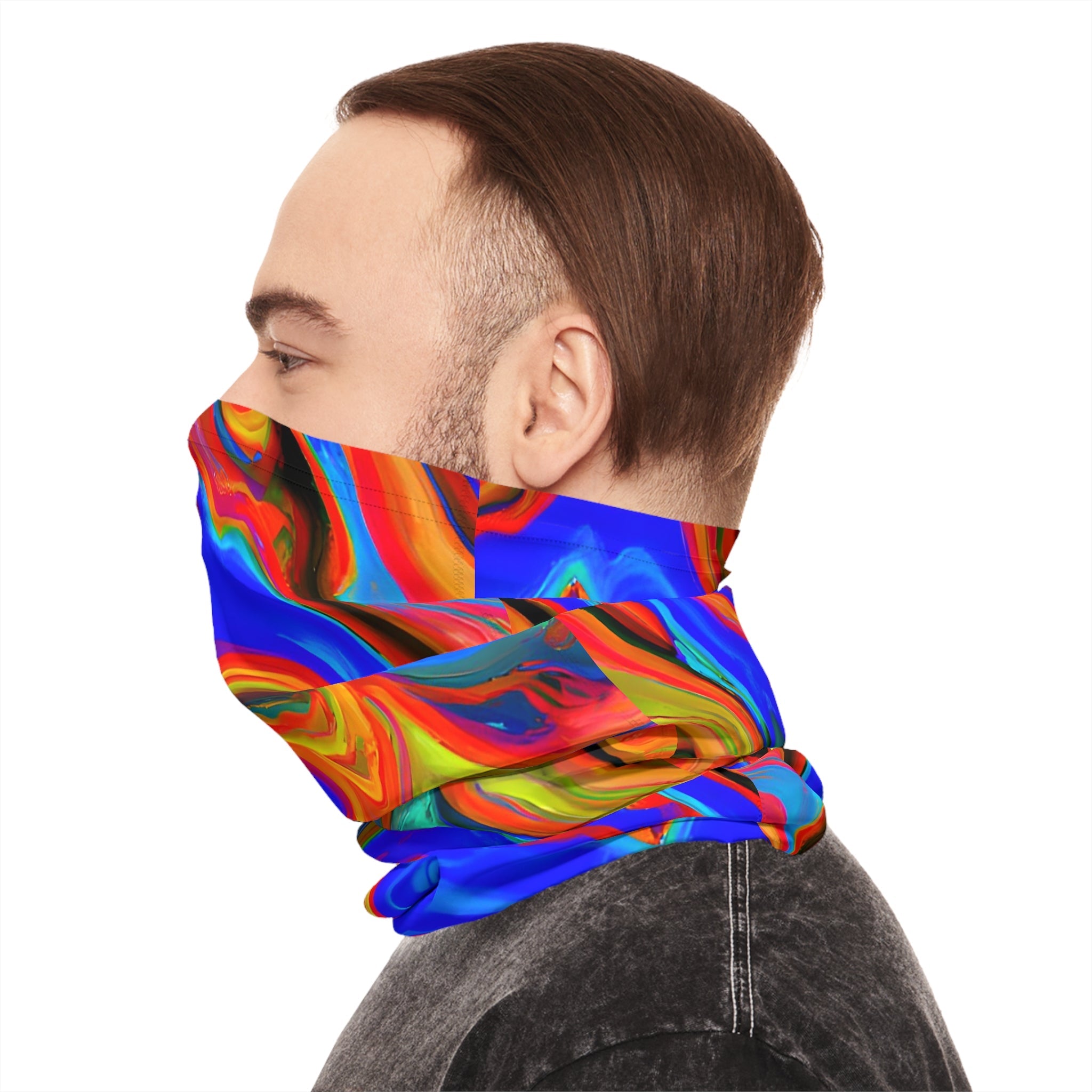 Gaiters - Psychedelic Blue Schizm Lightweight Neck Gaiter - Acid Daddy