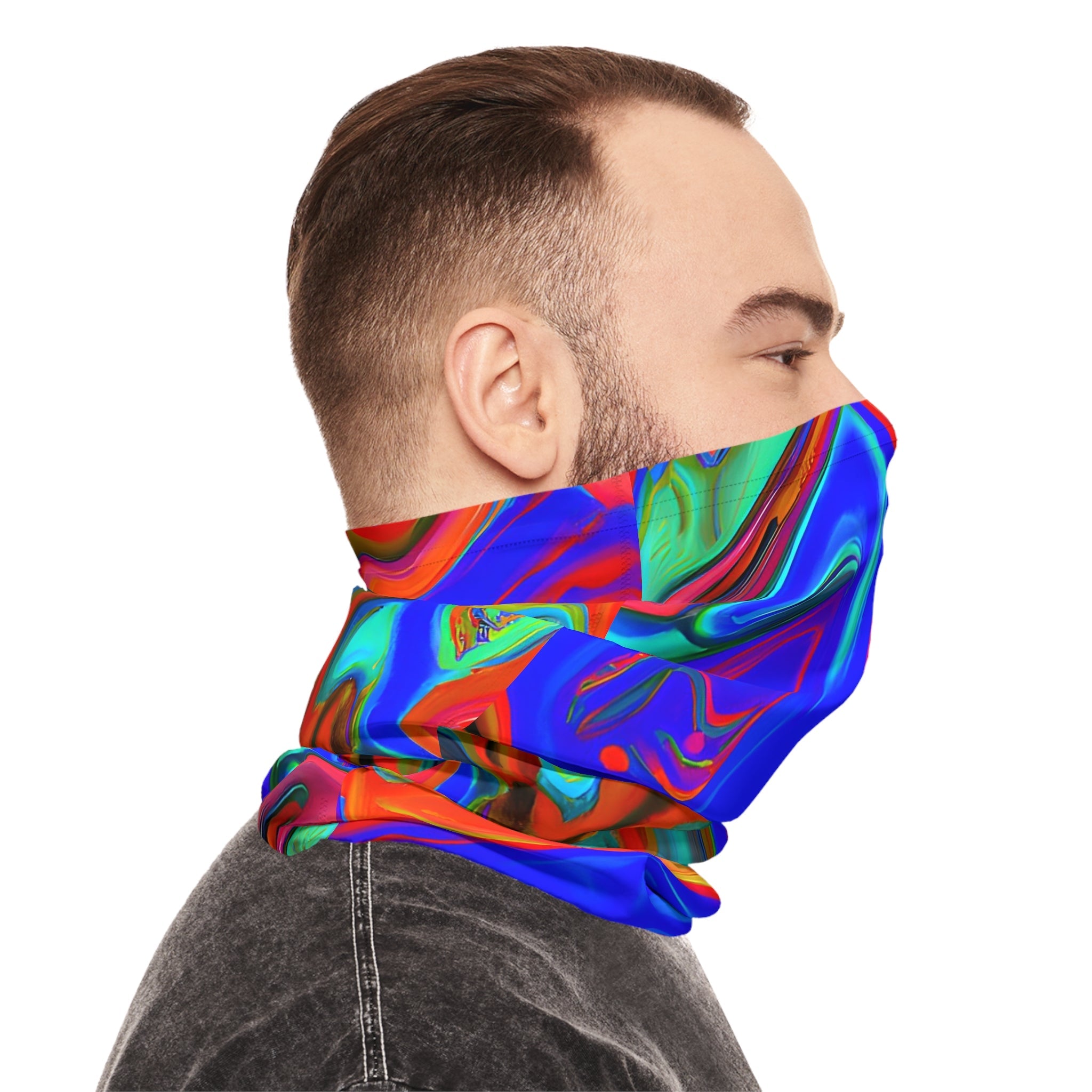 Gaiters - Psychedelic Blue Schizm Lightweight Neck Gaiter - Acid Daddy
