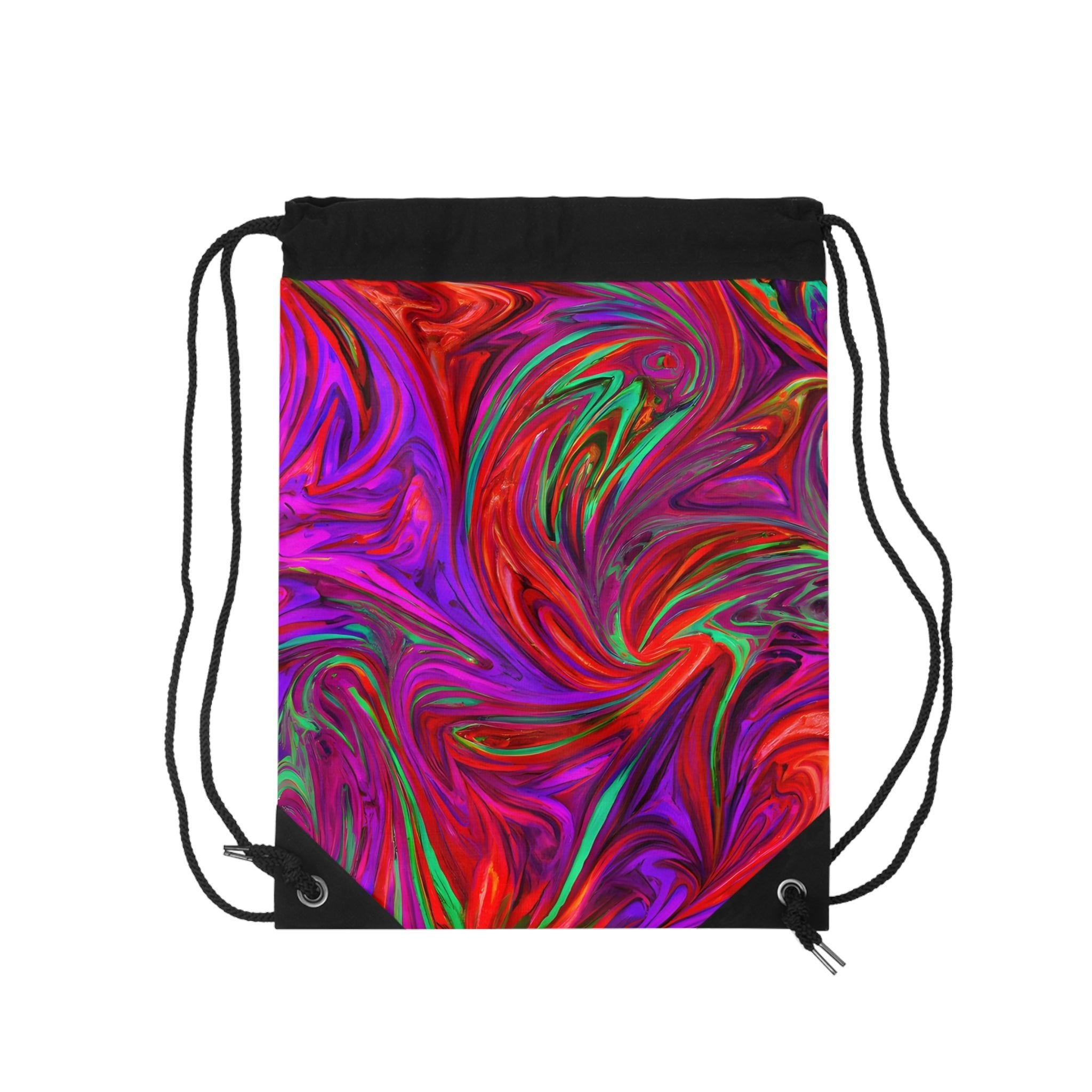 Bags - Psychedelic Electric Flower Rave Drawstring Bag - Acid Daddy