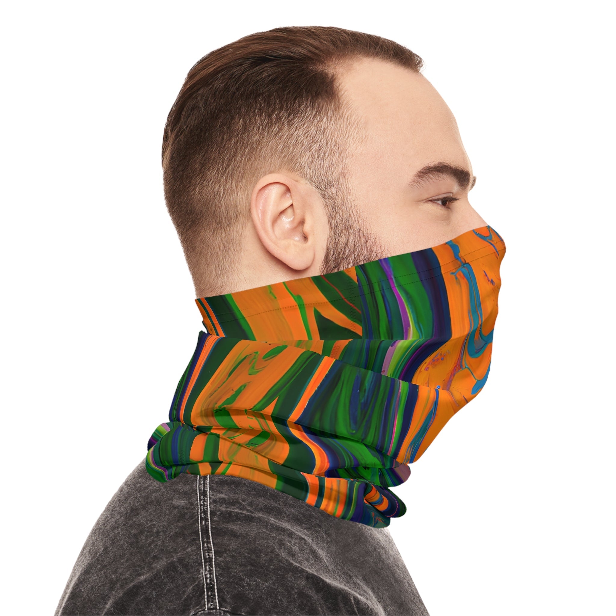 Gaiters - Trippy Forest Green Vibes Midweight Neck Gaiter - Acid Daddy