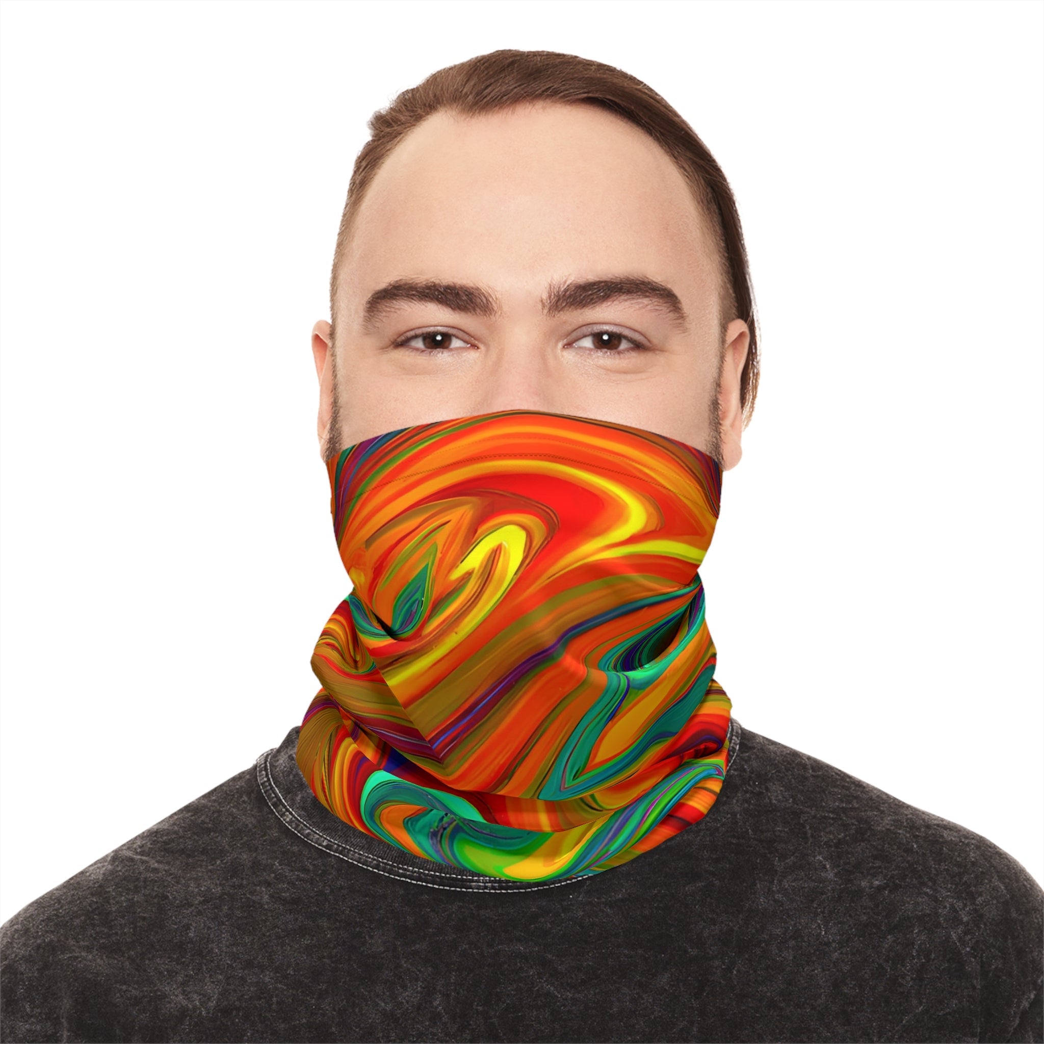 Gaiters - Trippy Orange Delight Lightweight Neck Gaiter - Acid Daddy