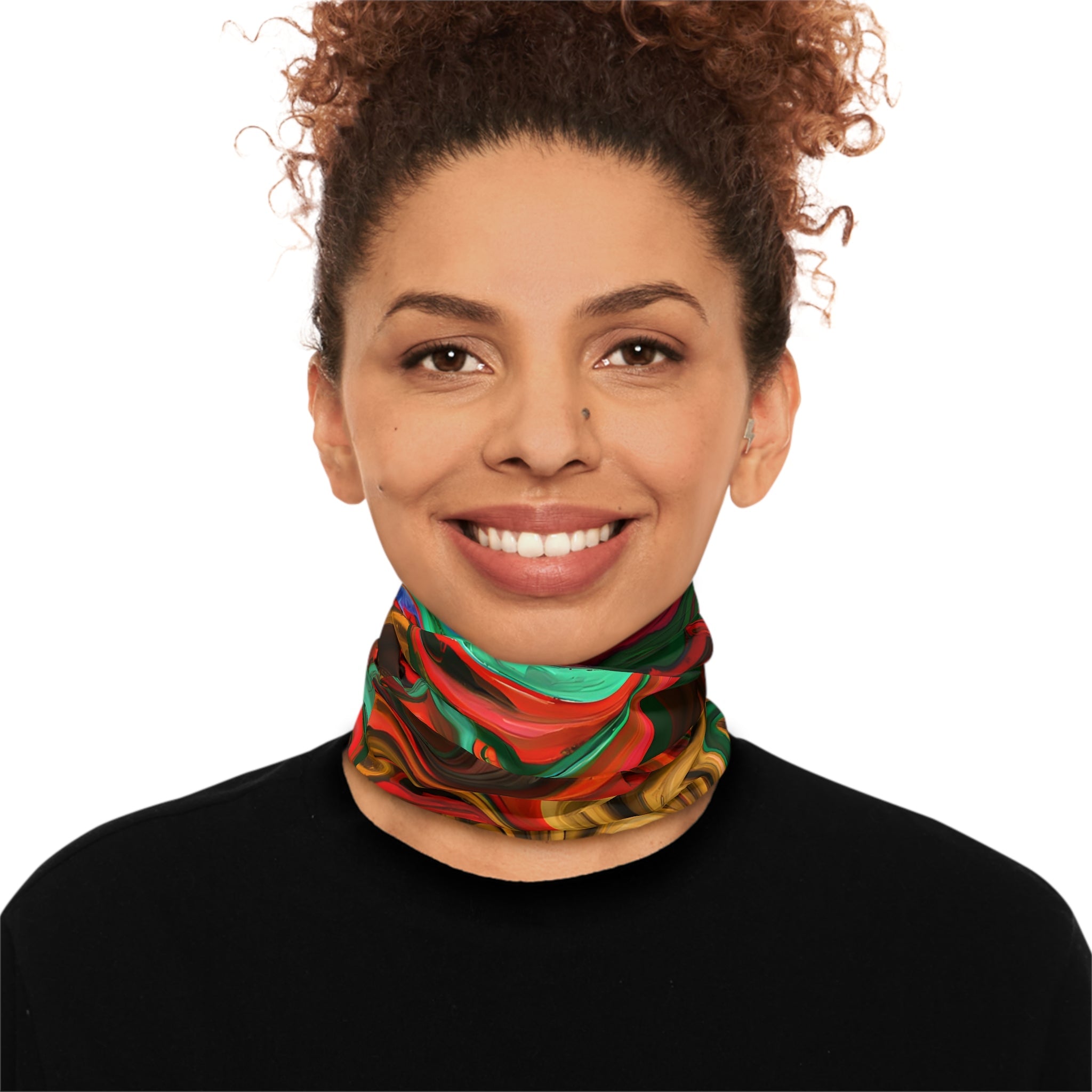 Gaiters - Trippy Orange Depths Midweight Neck Gaiter - Acid Daddy