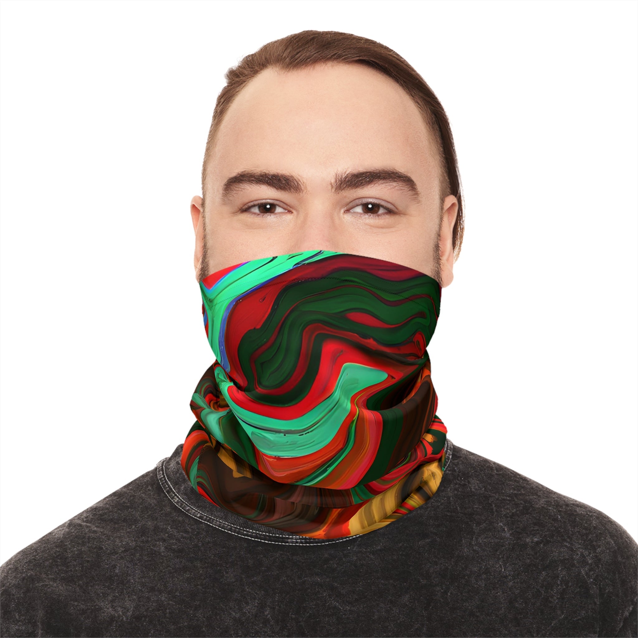 Gaiters - Trippy Orange Depths Midweight Neck Gaiter - Acid Daddy