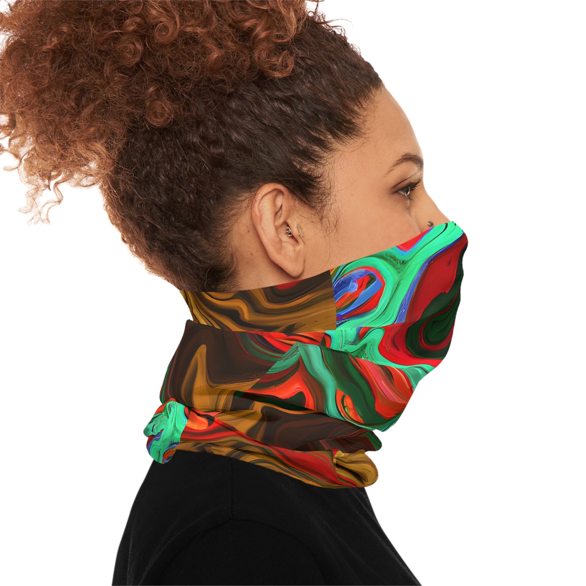 Gaiters - Trippy Orange Depths Midweight Neck Gaiter - Acid Daddy