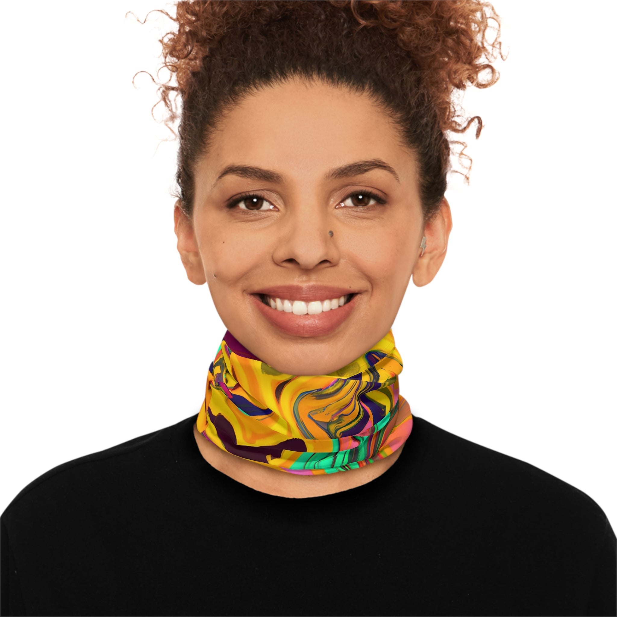 Gaiters - Vivid Golden Vibes Midweight Neck Gaiter - Acid Daddy