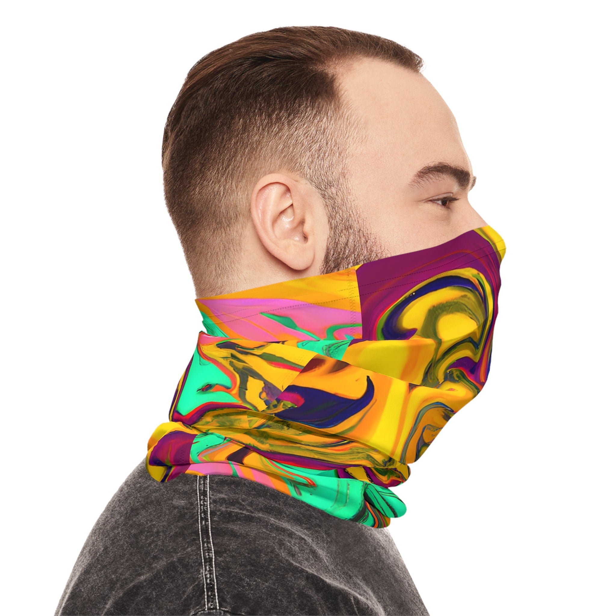 Gaiters - Vivid Golden Vibes Midweight Neck Gaiter - Acid Daddy