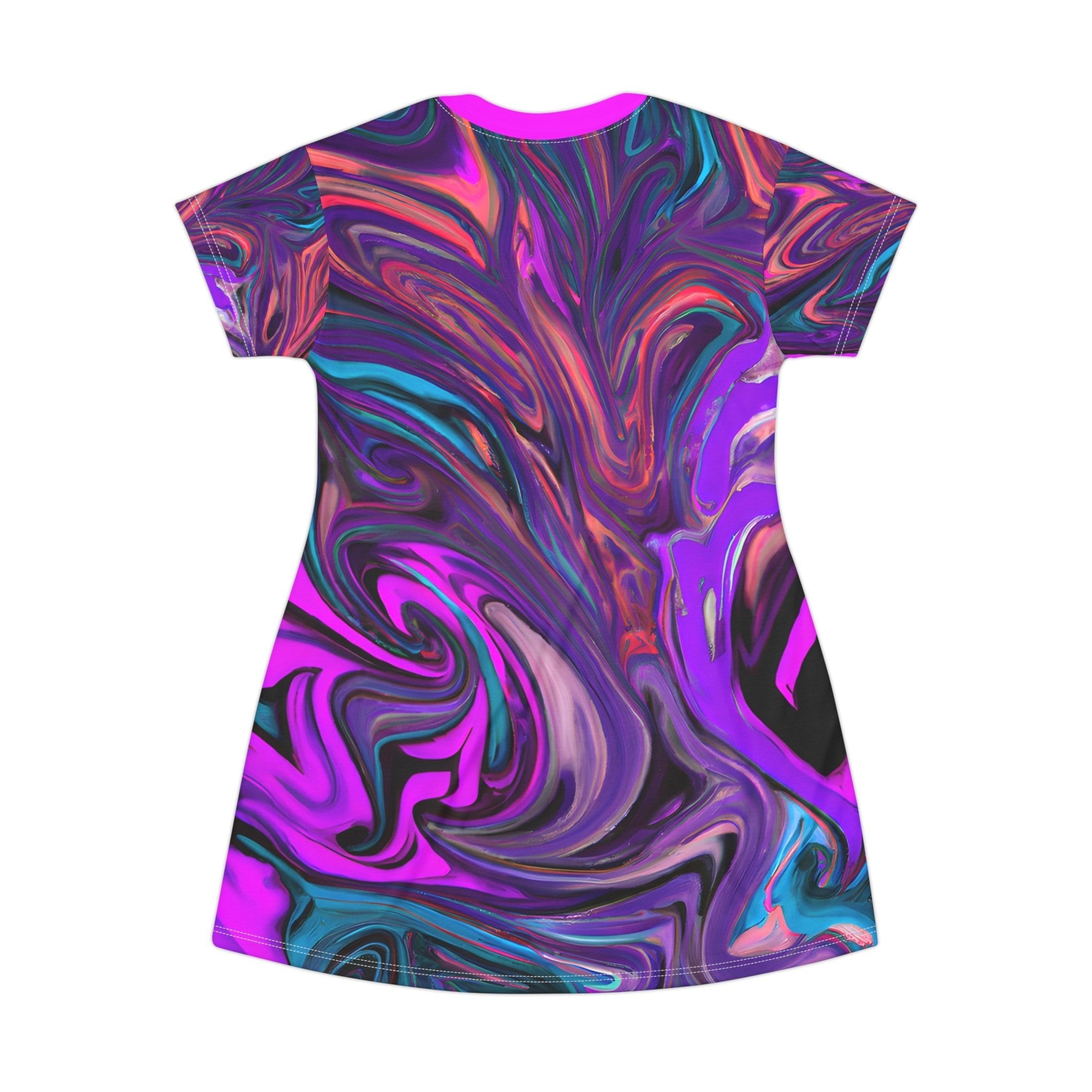 Festival Dresses - Purple Pink Radiance T - Shirt Dress - Acid Daddy