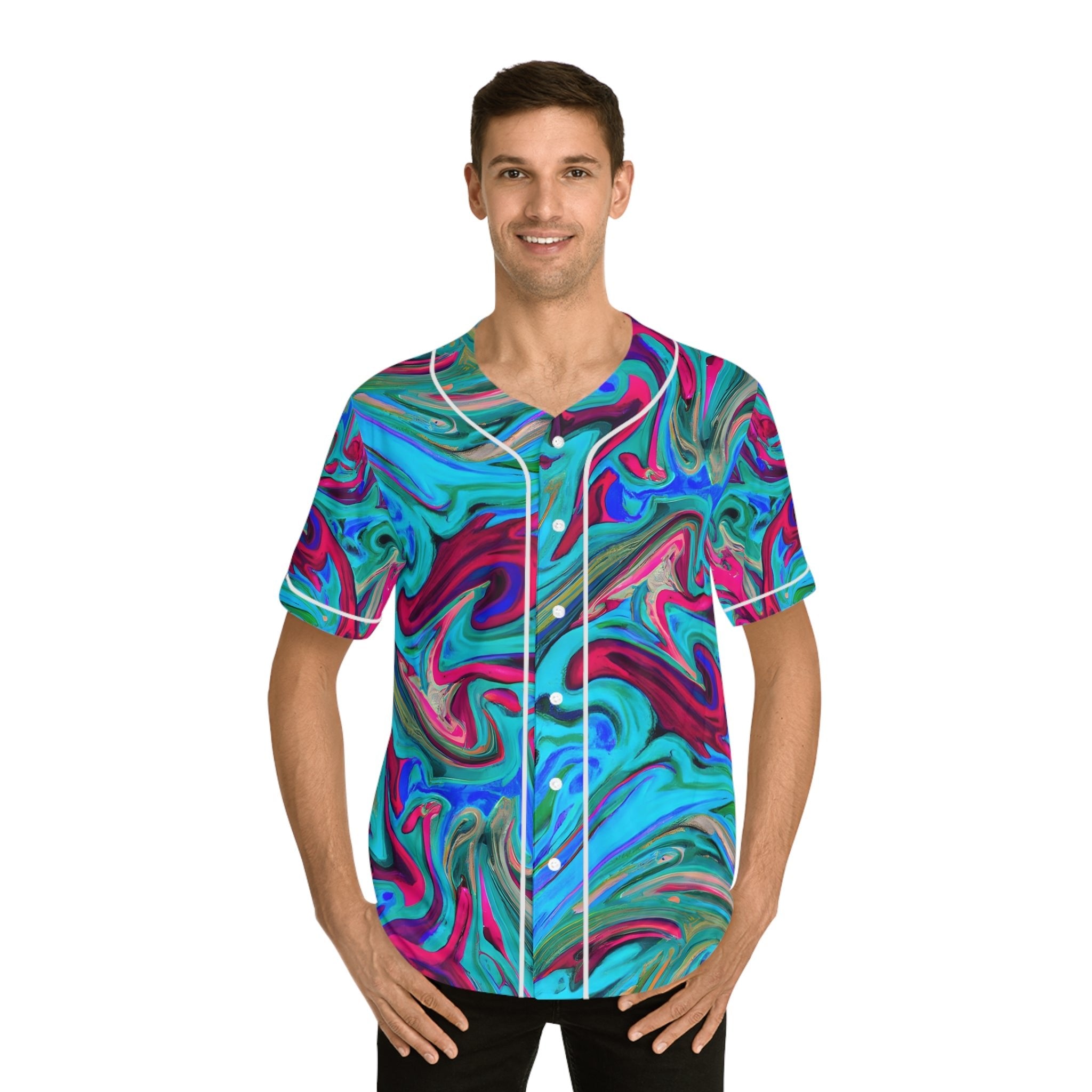 All Over Prints - Men's Polychromatic Baseball Jersey - Acid Daddy