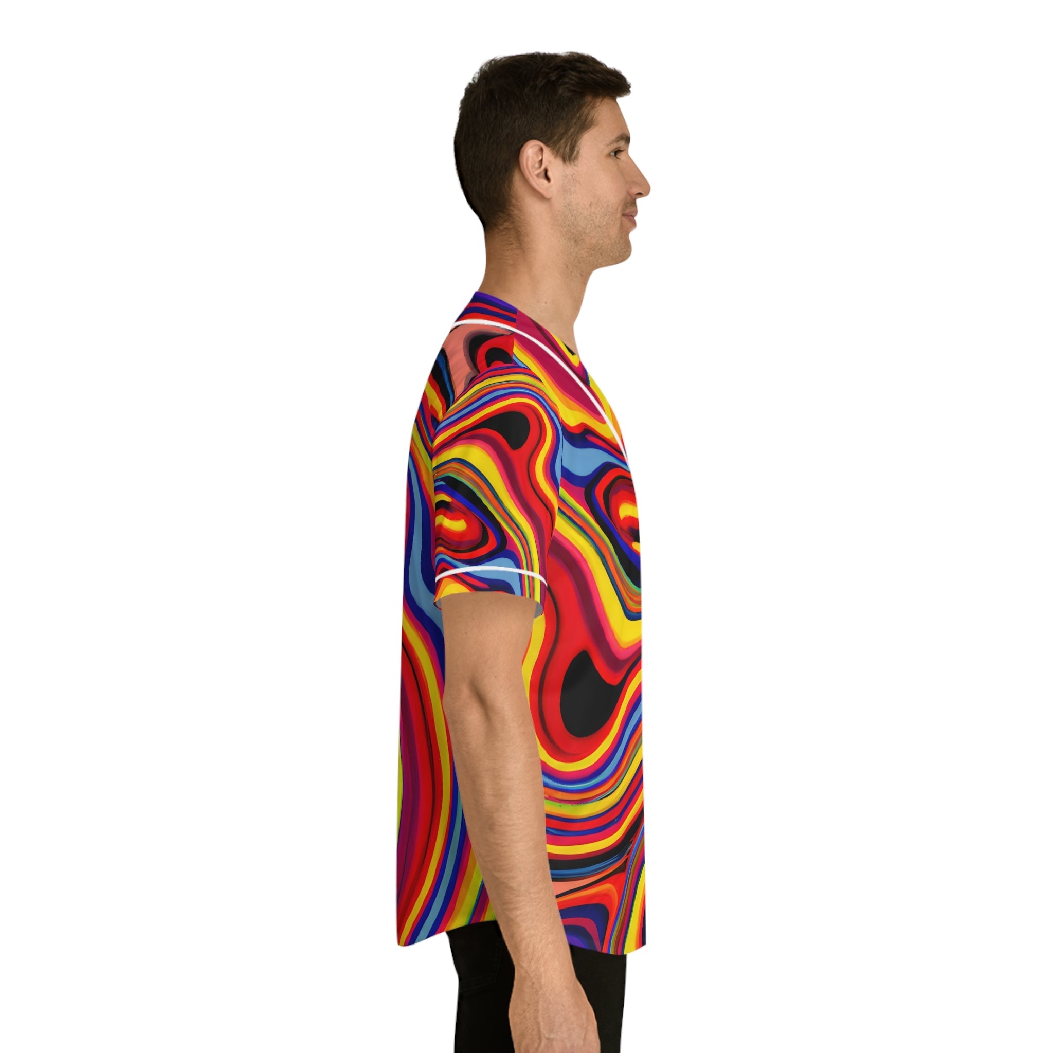 All Over Prints - Men's Trippy Baseball Jersey - Acid Daddy