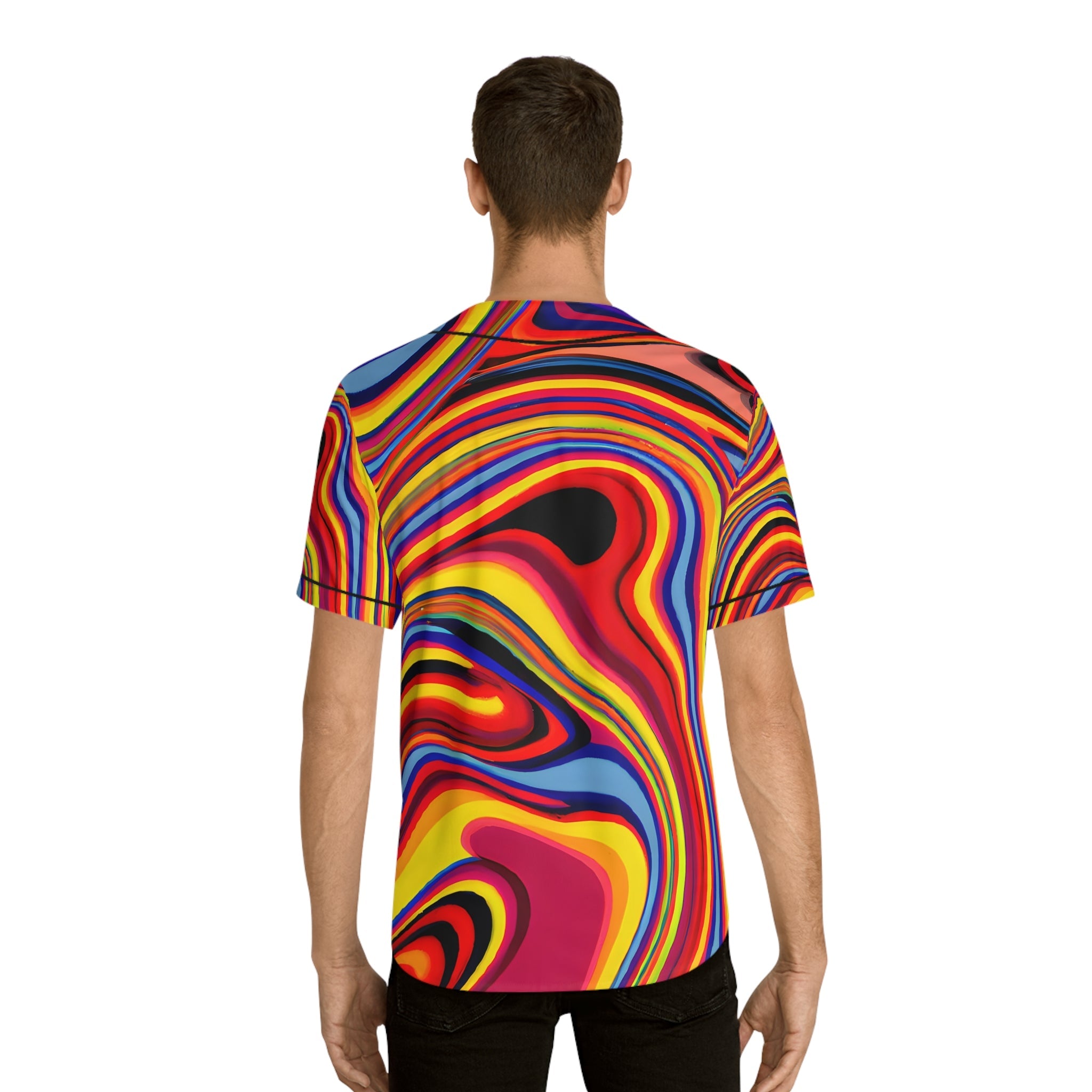All Over Prints - Men's Trippy Baseball Jersey - Acid Daddy