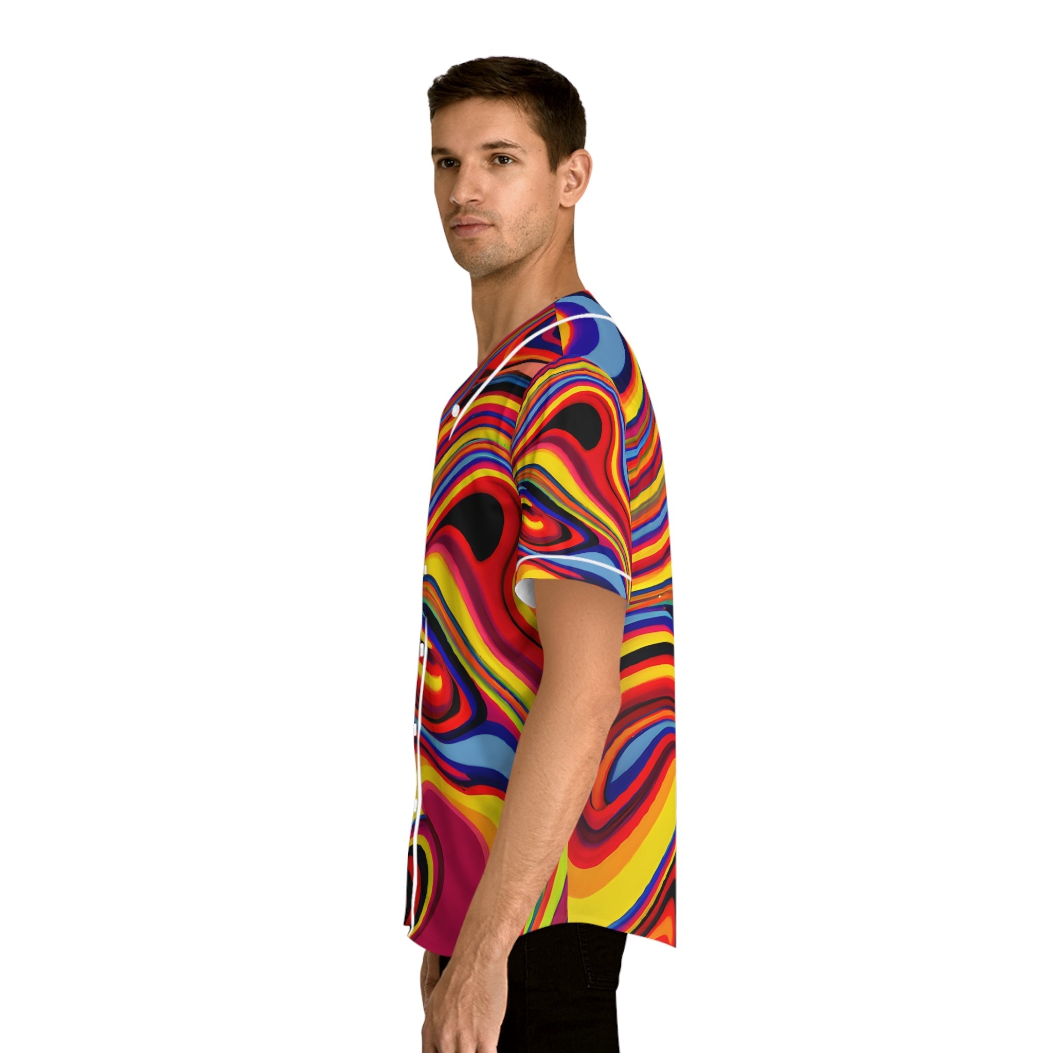 All Over Prints - Men's Trippy Baseball Jersey - Acid Daddy