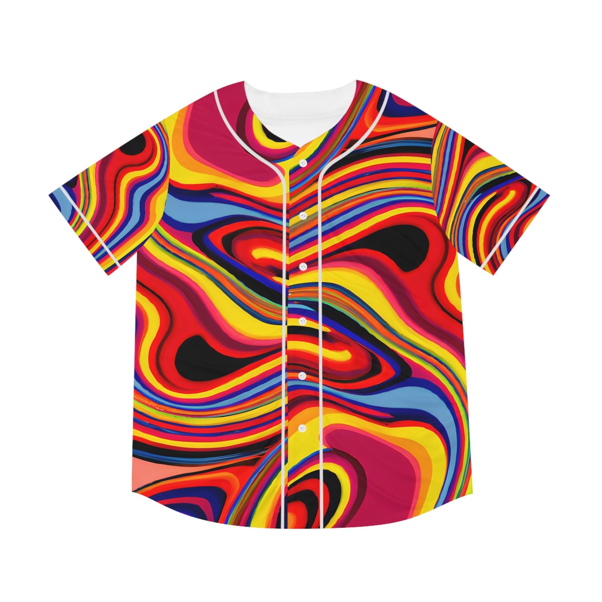 All Over Prints - Men's Trippy Baseball Jersey - Acid Daddy