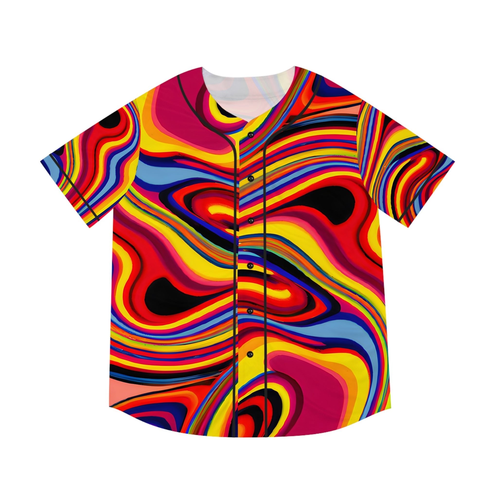 All Over Prints - Men's Trippy Baseball Jersey - Acid Daddy
