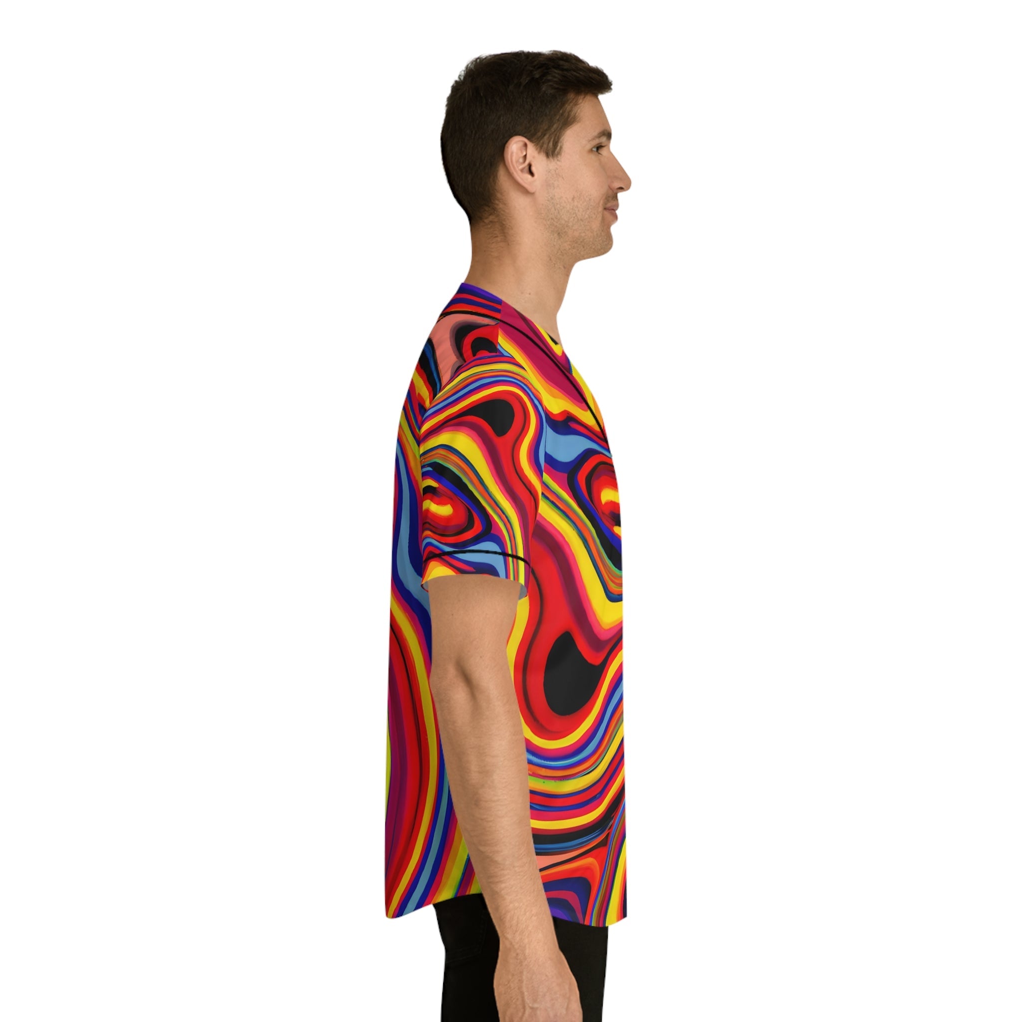 All Over Prints - Men's Trippy Baseball Jersey - Acid Daddy