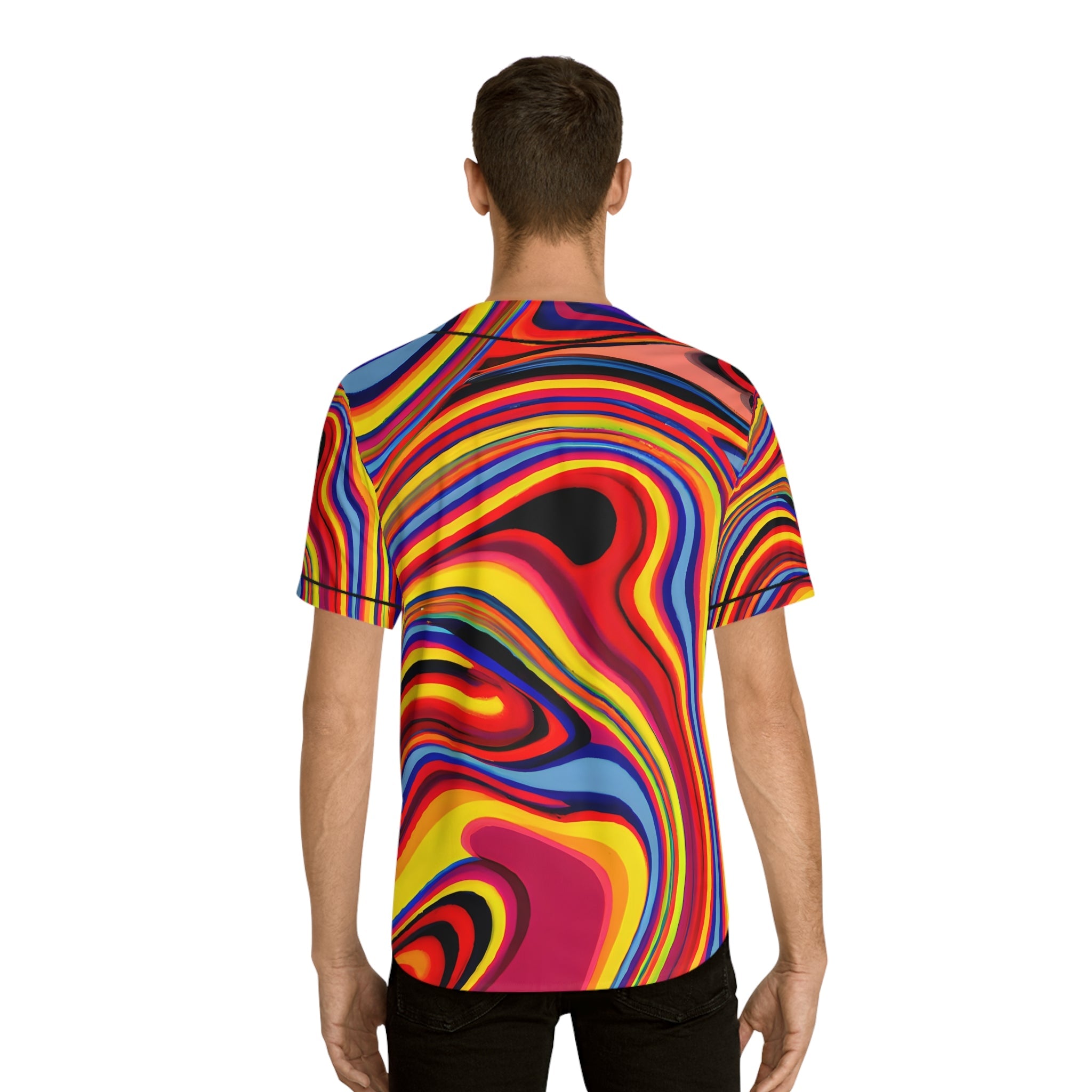 All Over Prints - Men's Trippy Baseball Jersey - Acid Daddy