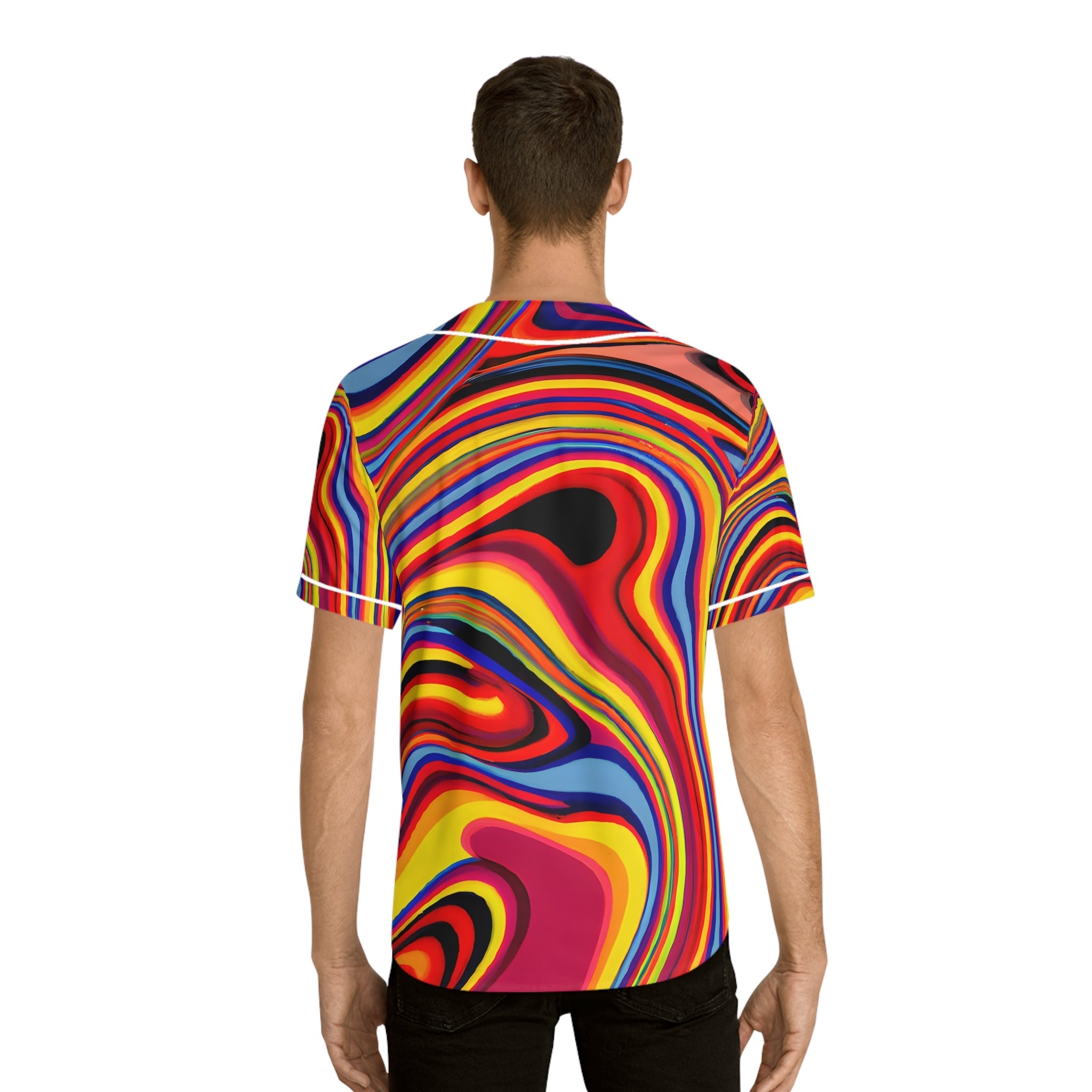 All Over Prints - Men's Trippy Baseball Jersey - Acid Daddy