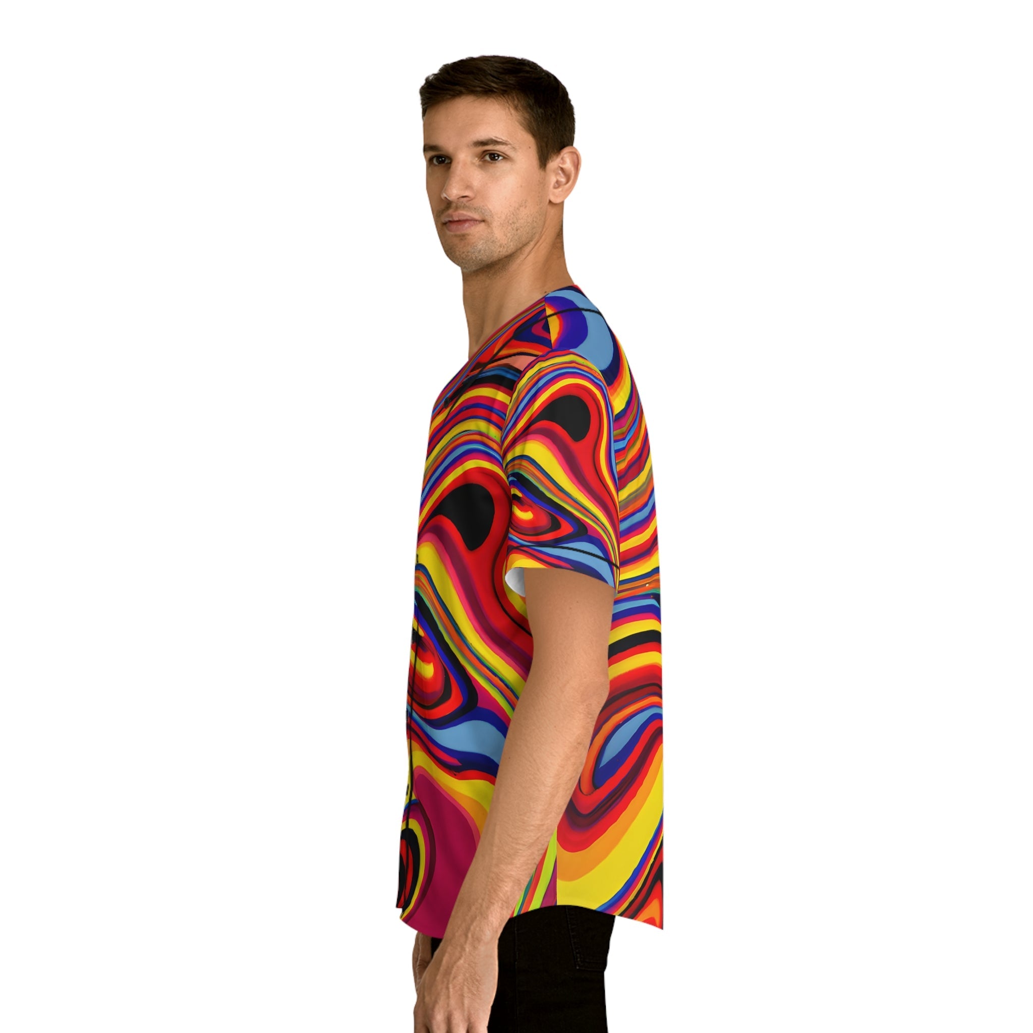 All Over Prints - Men's Trippy Baseball Jersey - Acid Daddy