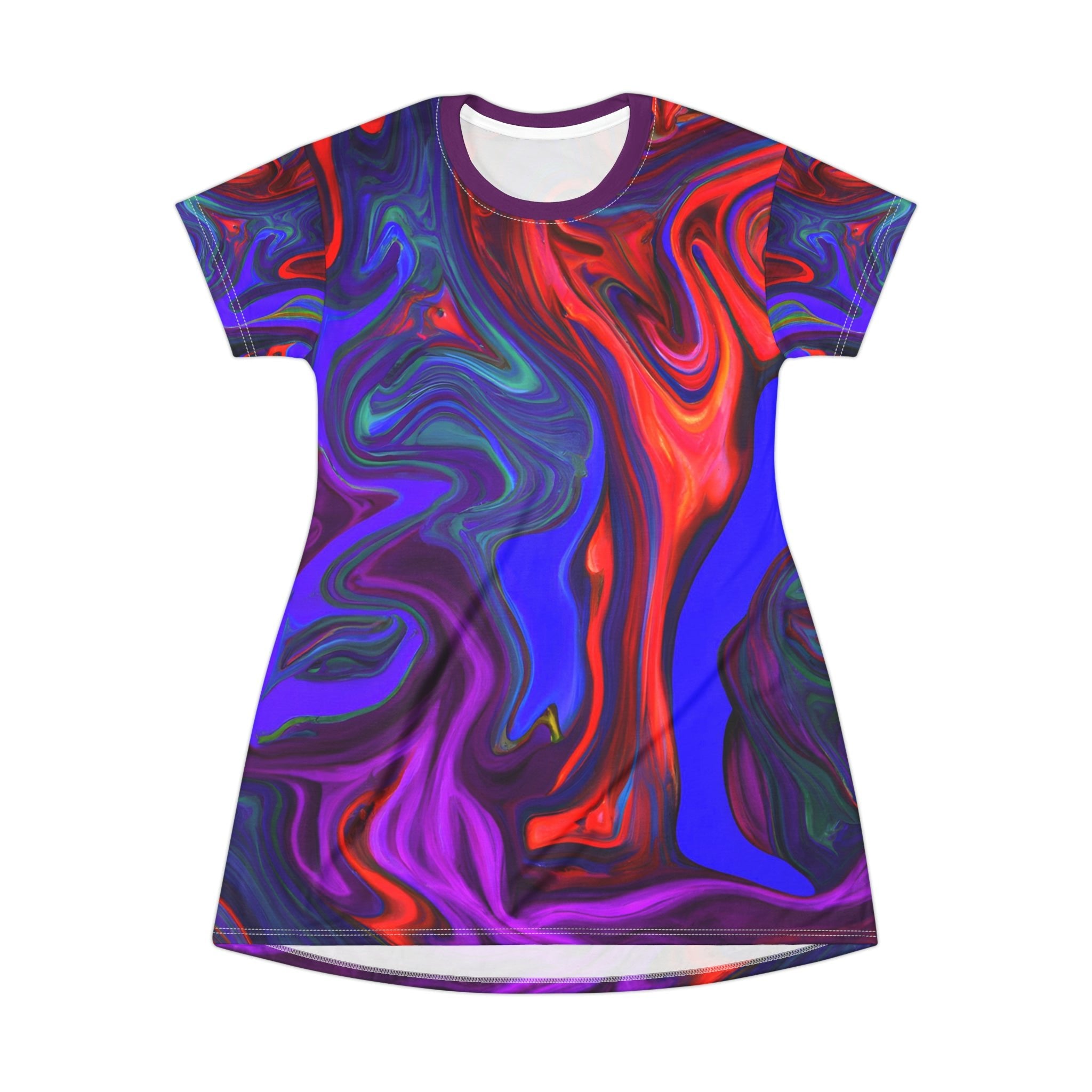 Festival Dresses - Blue Flex T - Shirt Dress - Acid Daddy