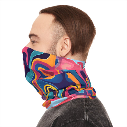 Gaiters - Psychedelic Peach Lilac Lightweight Neck Gaiter - Acid Daddy
