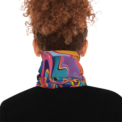Gaiters - Psychedelic Peach Lilac Lightweight Neck Gaiter - Acid Daddy