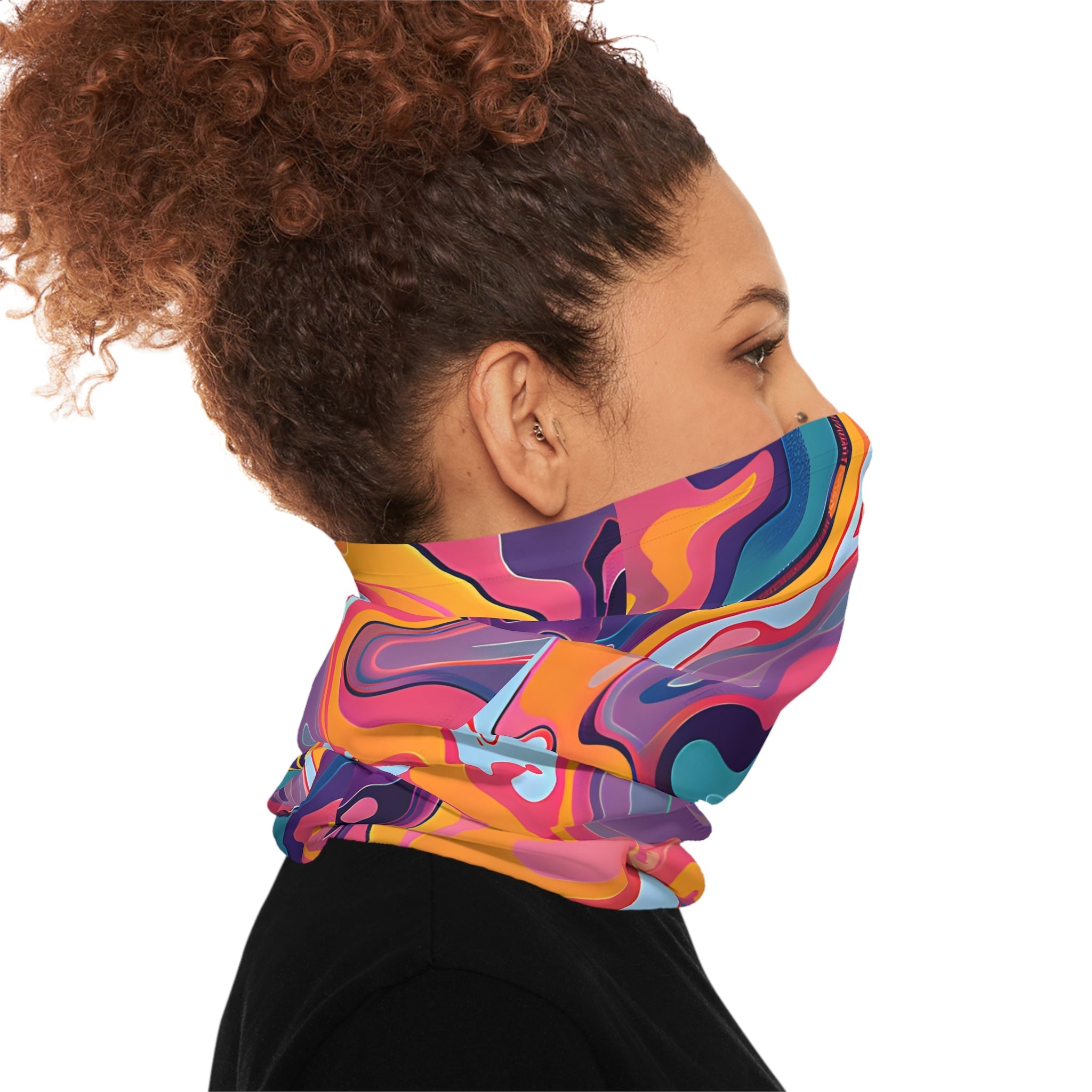 Gaiters - Psychedelic Peach Lilac Lightweight Neck Gaiter - Acid Daddy