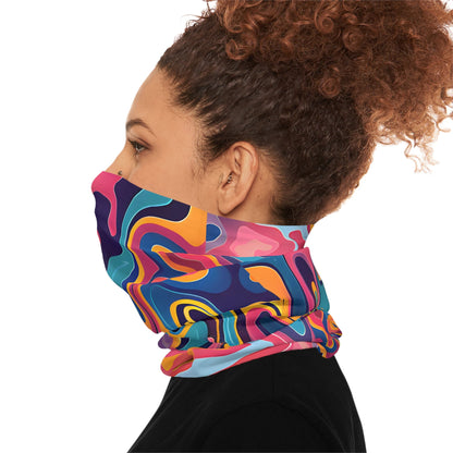 Gaiters - Psychedelic Peach Lilac Lightweight Neck Gaiter - Acid Daddy