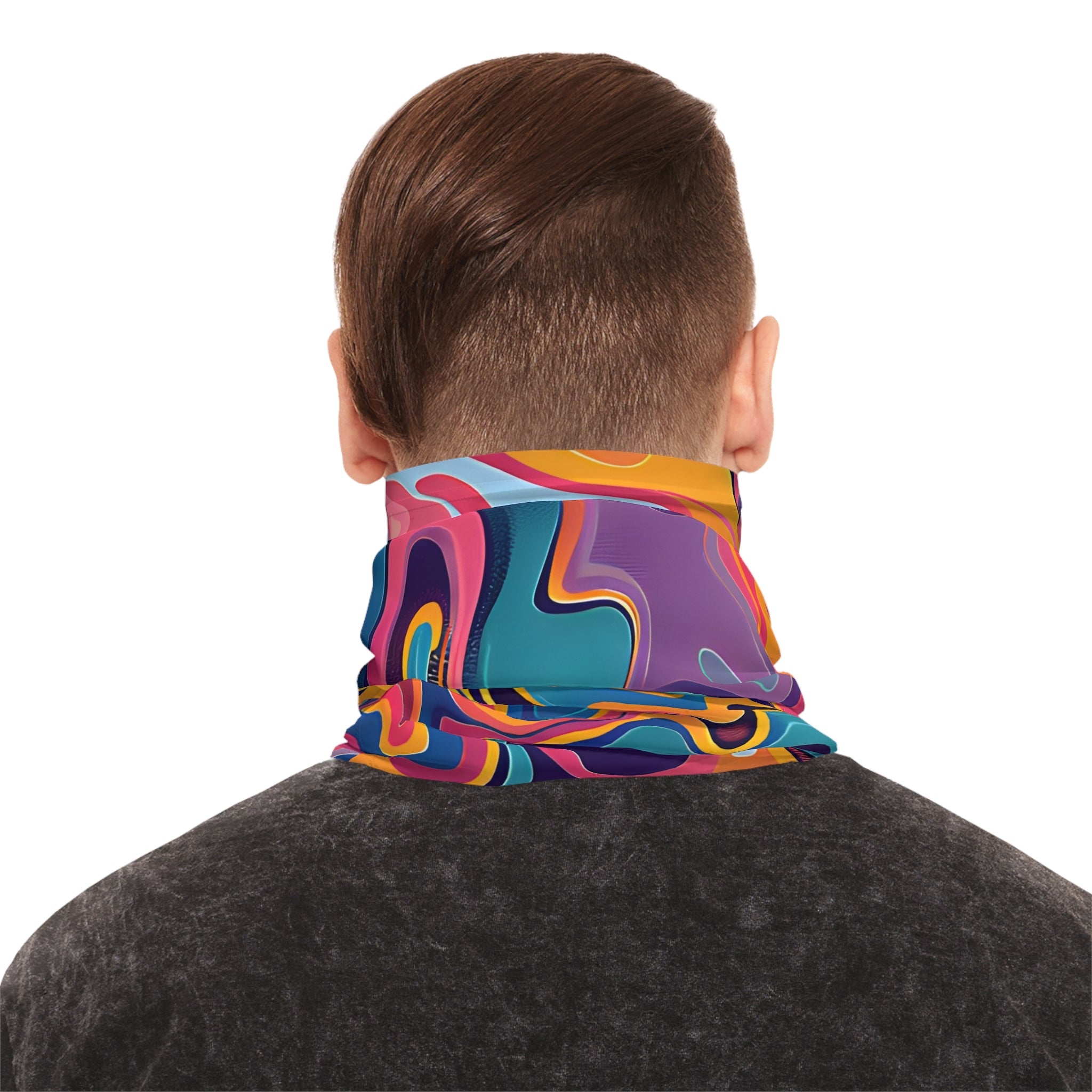 Gaiters - Psychedelic Peach Lilac Lightweight Neck Gaiter - Acid Daddy