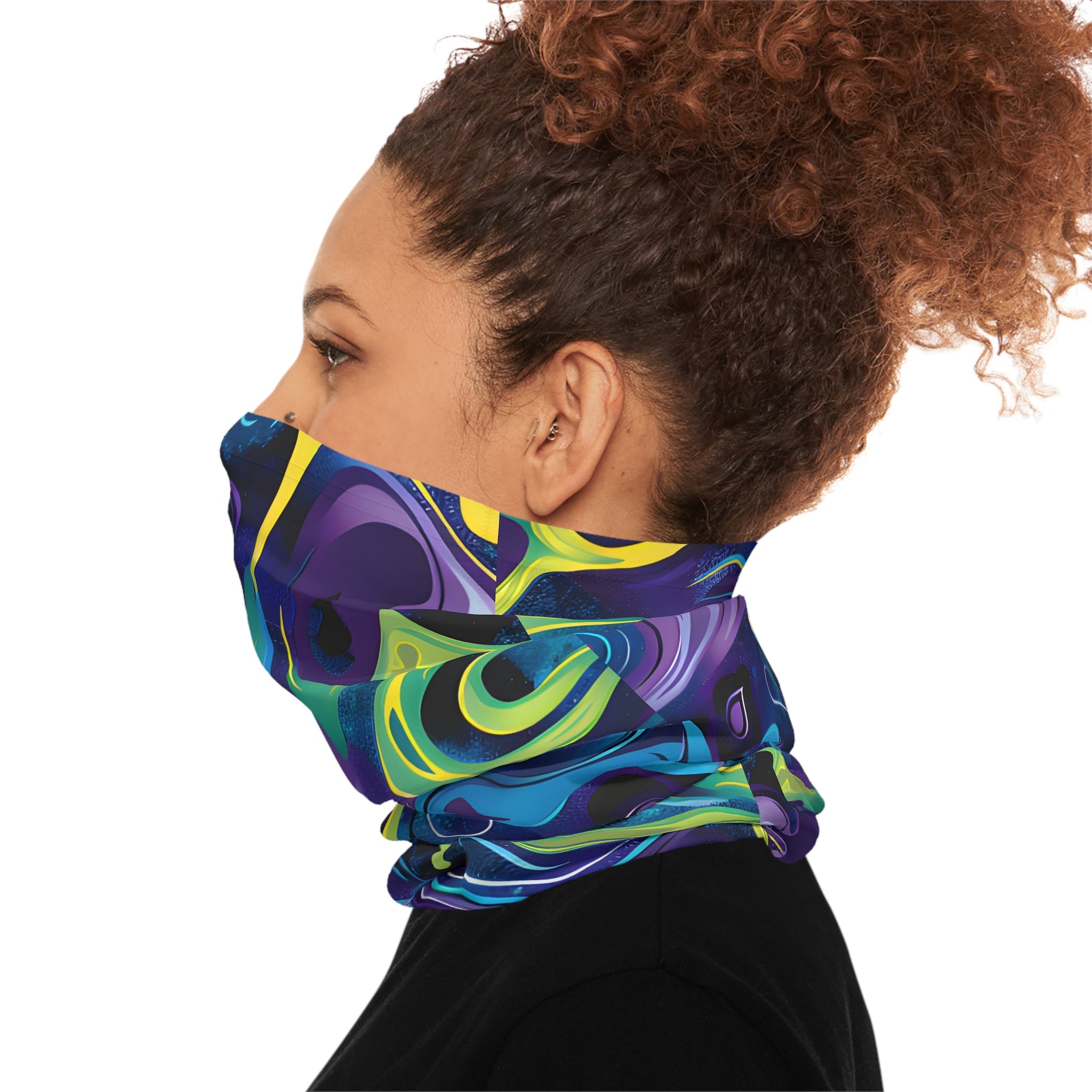 All Over Prints - Psychedelic Turquoise Lightweight Neck Gaiter - Acid Daddy