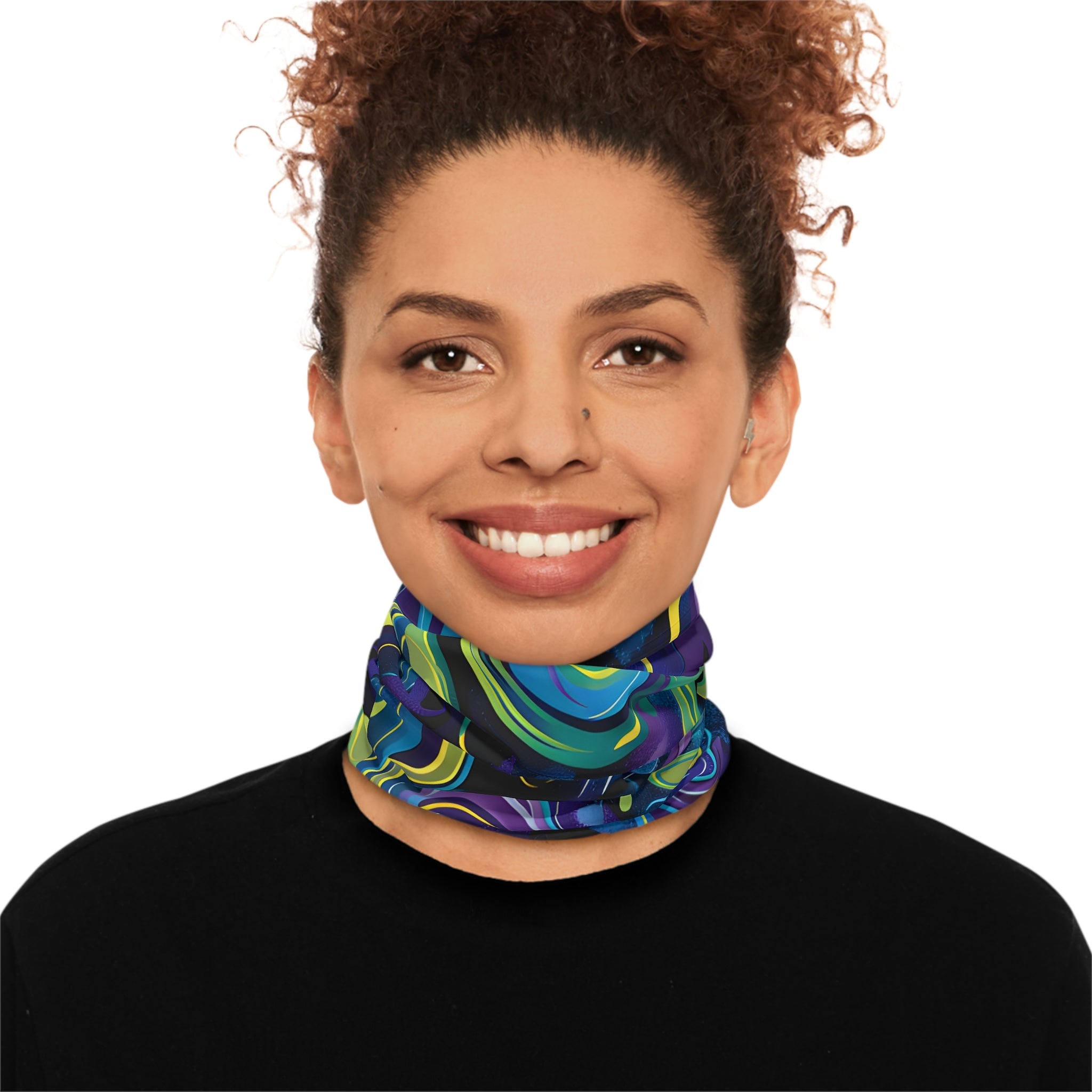All Over Prints - Psychedelic Turquoise Lightweight Neck Gaiter - Acid Daddy